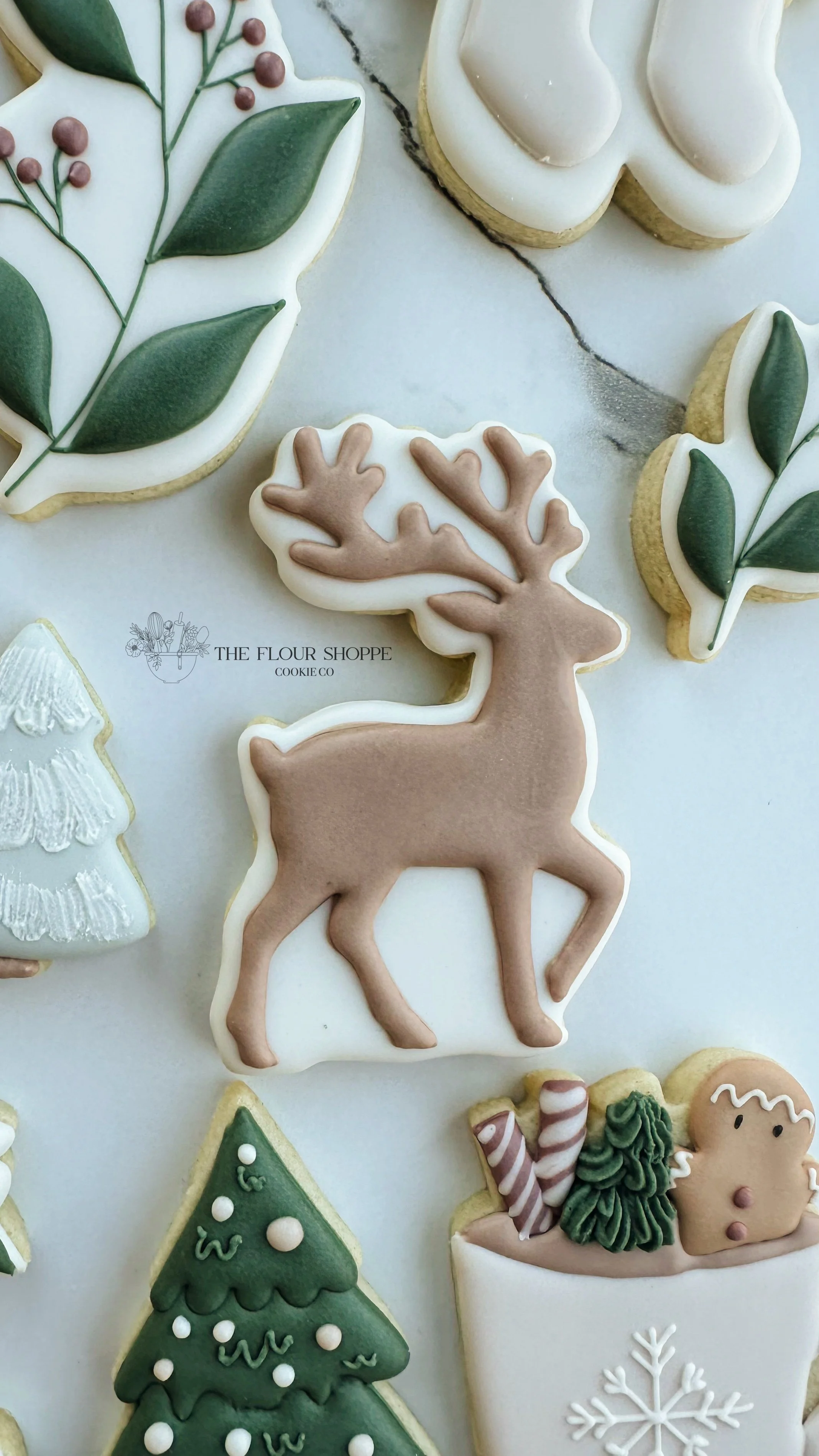 Neutral, Elegant, Christmas cookies, Elegant greenery, Ornaments, Royal Icing Sugar Cookies by The Flour Shoppe Cookie Co, Omaha, Nebraska_009.jpg
