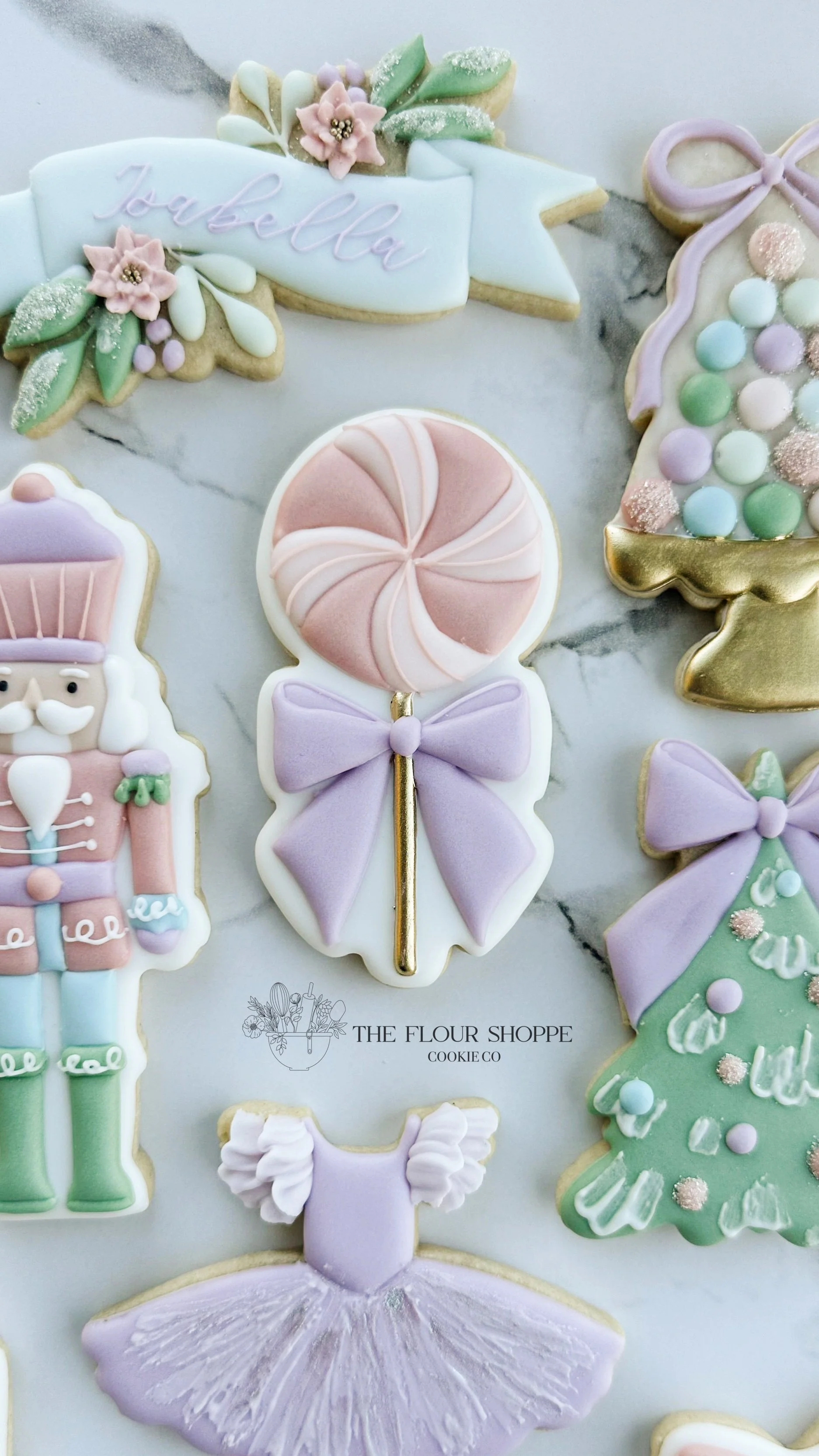 Nutcracker, Pastel Winter Christmas Ballet Birthday Royal Icing Sugar Cookies by The Flour Shoppe Cookie Co, Omaha, Nebraska_008.jpg