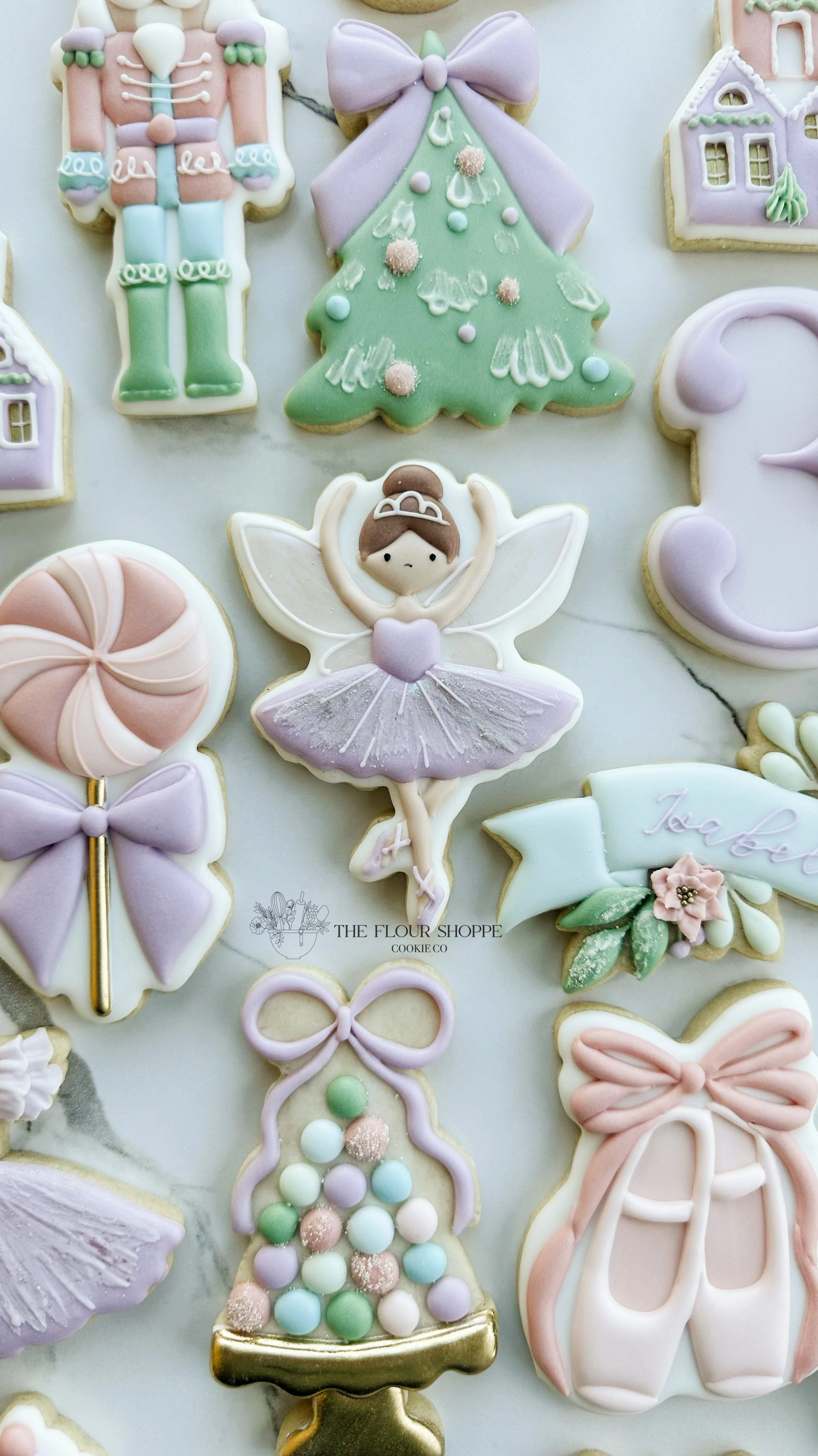 Nutcracker, Pastel Winter Christmas Ballet Birthday Royal Icing Sugar Cookies by The Flour Shoppe Cookie Co, Omaha, Nebraska_018.jpg