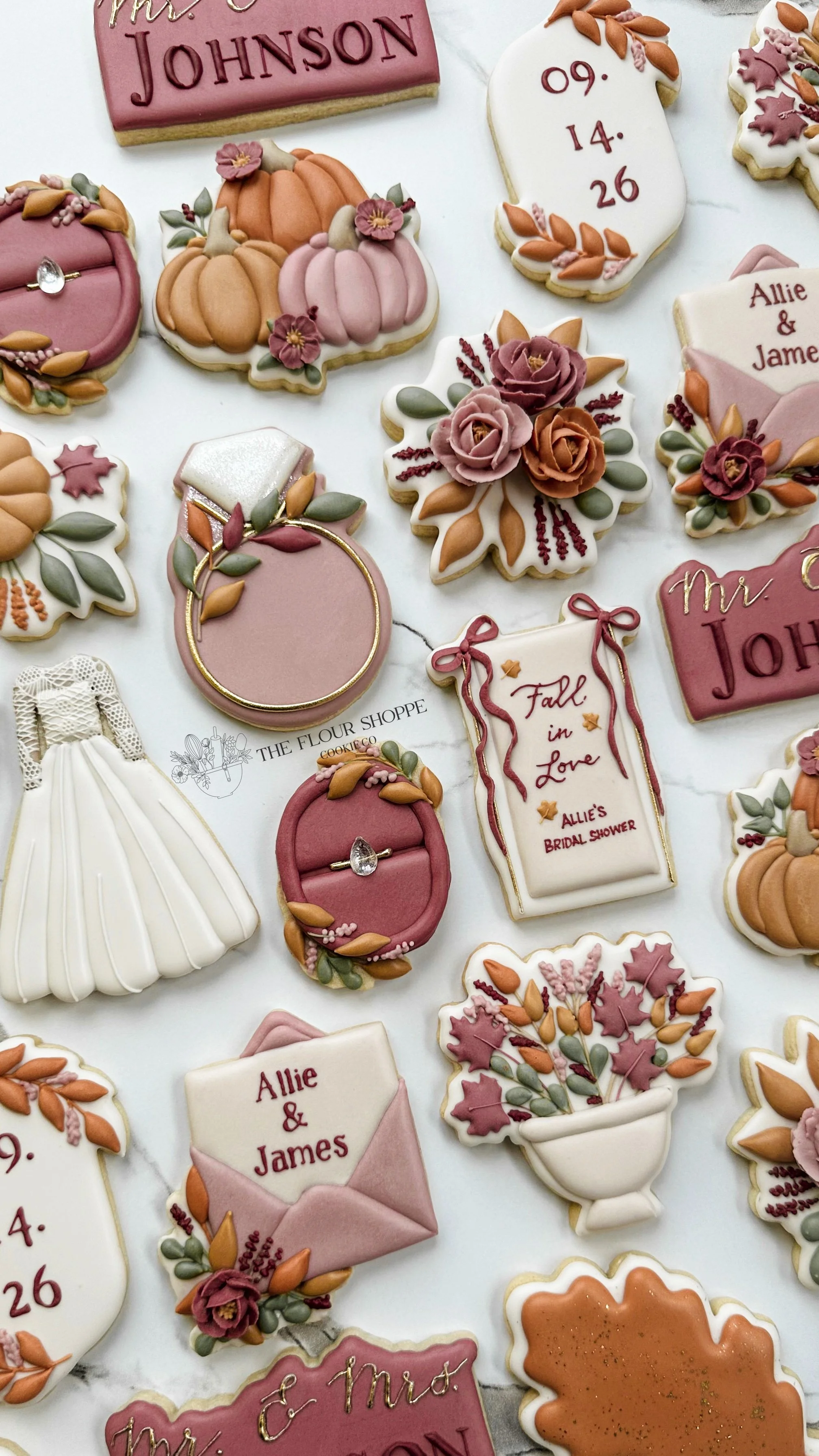 Fall in Love Autumn Bridal Shower Wedding Cookie Cutters Royal Icing Sugar Cookies by The Flour Shoppe Cookie Co, Omaha, Nebraska_039.jpg