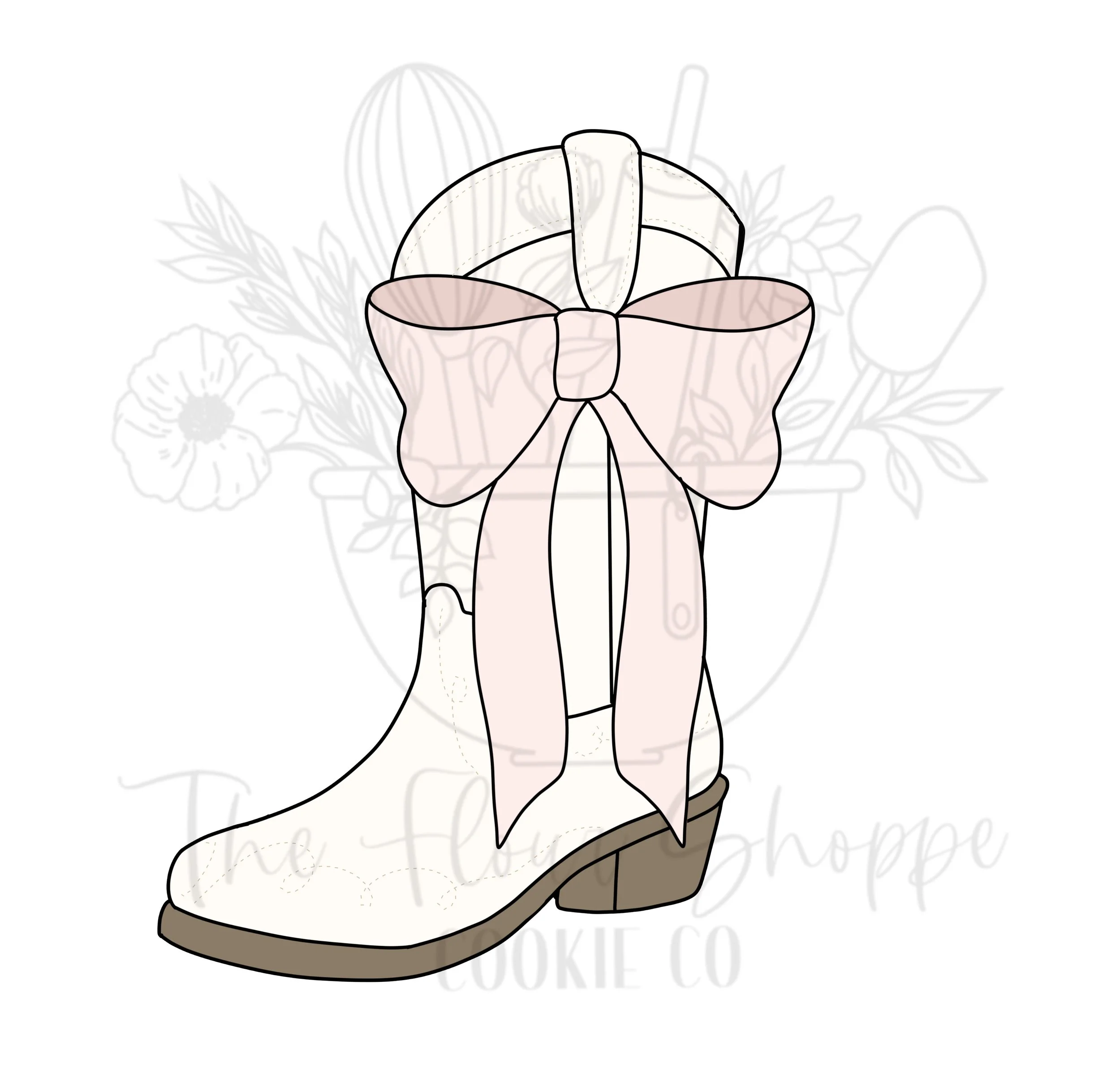 Cowboy Boot with Bow 2 Cookie Cutter STL