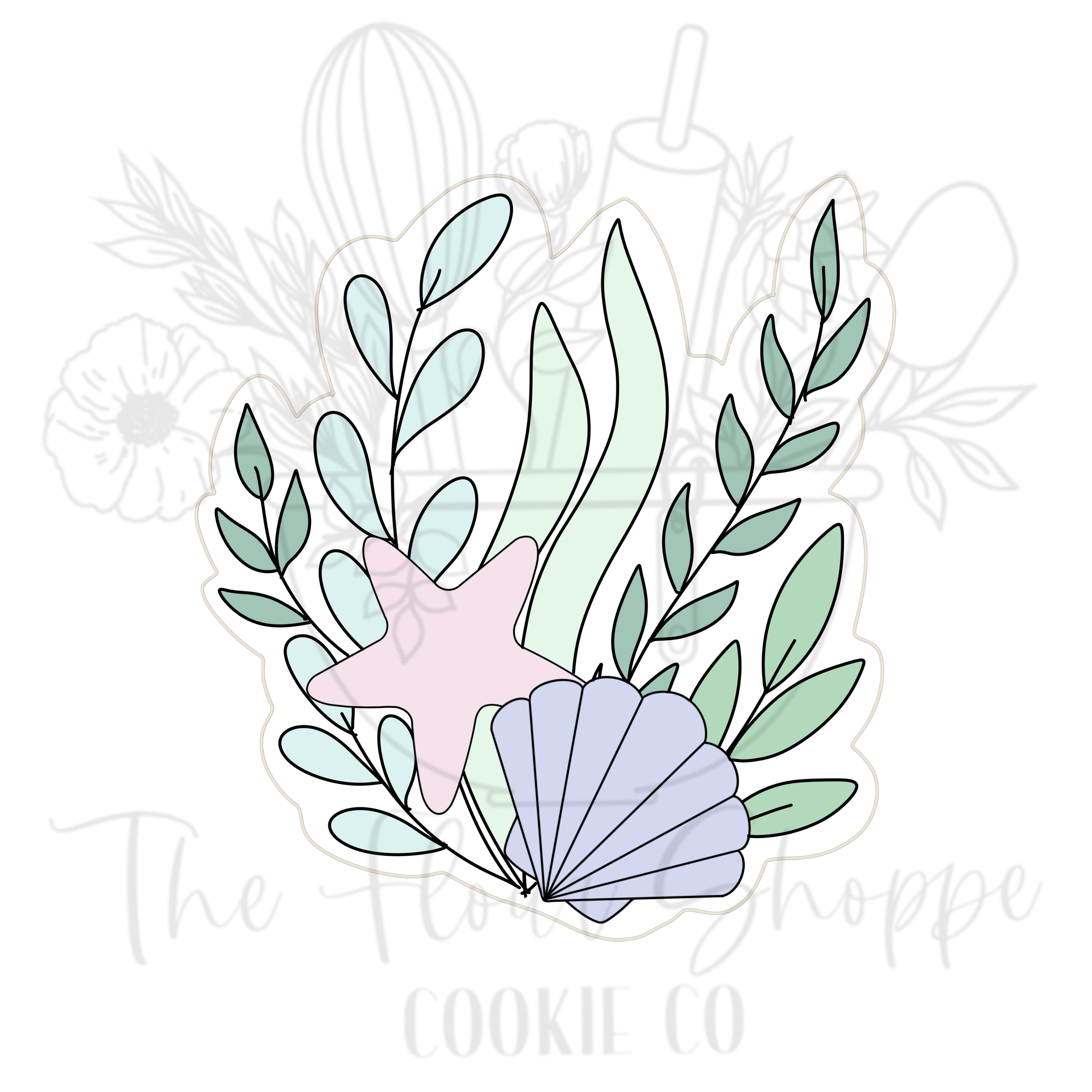 Seaweed and Seashells Cookie Cutter STL