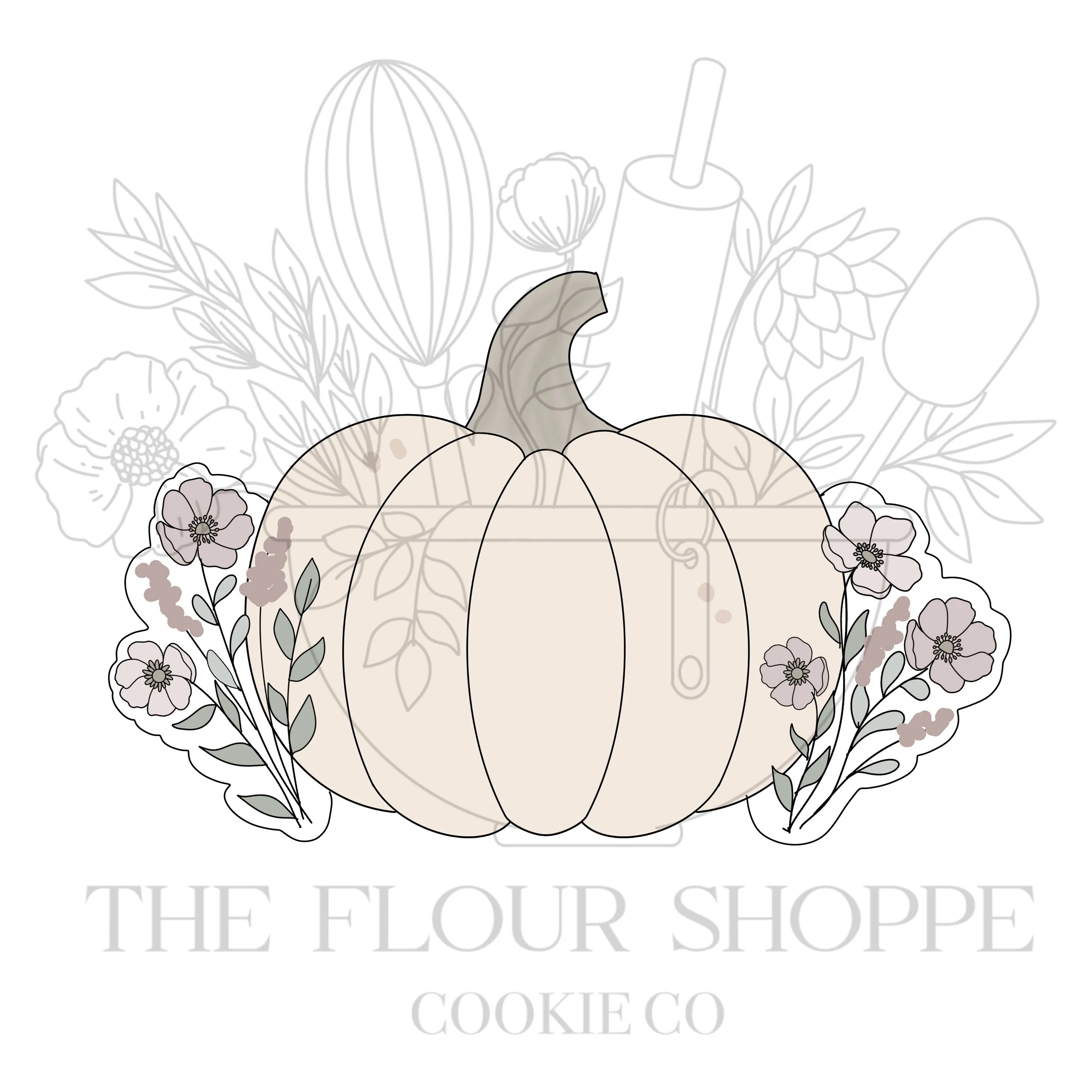 Floral Pumpkin 2 Cookie Cutter STL