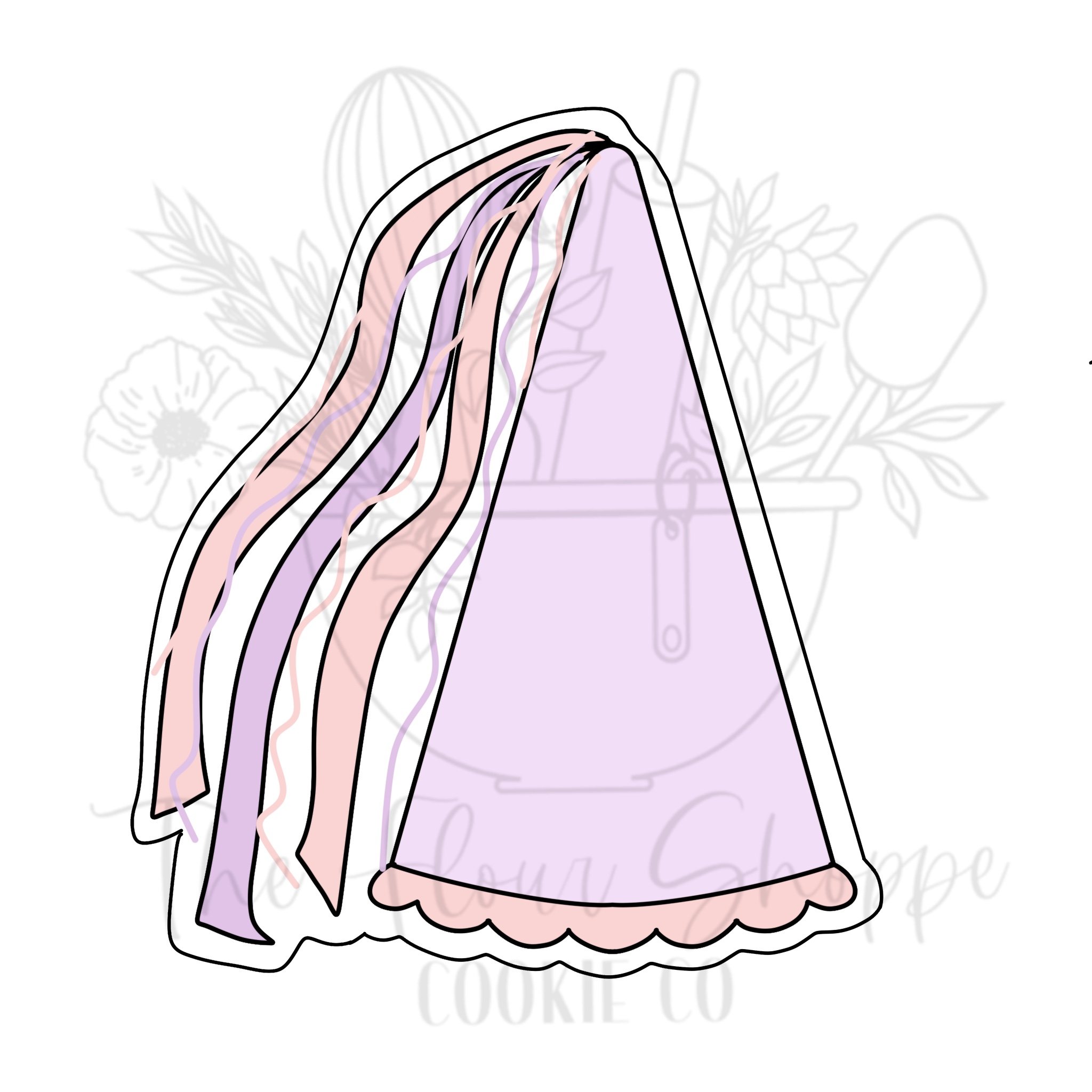Princess Hat 1 with Streamers Cookie Cutter STL