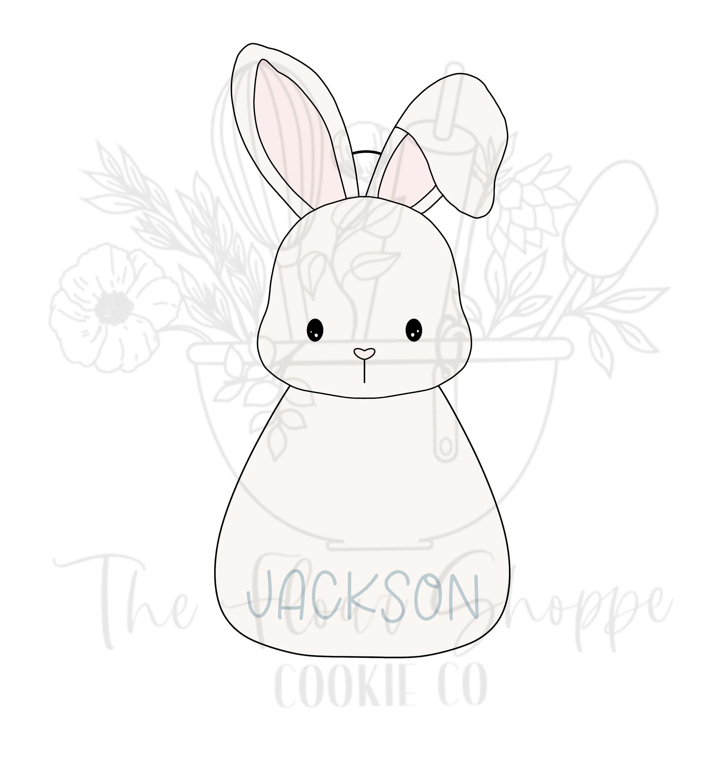 Round Bunny Rabbit 2. Easter Digital STL Cookie Cutter