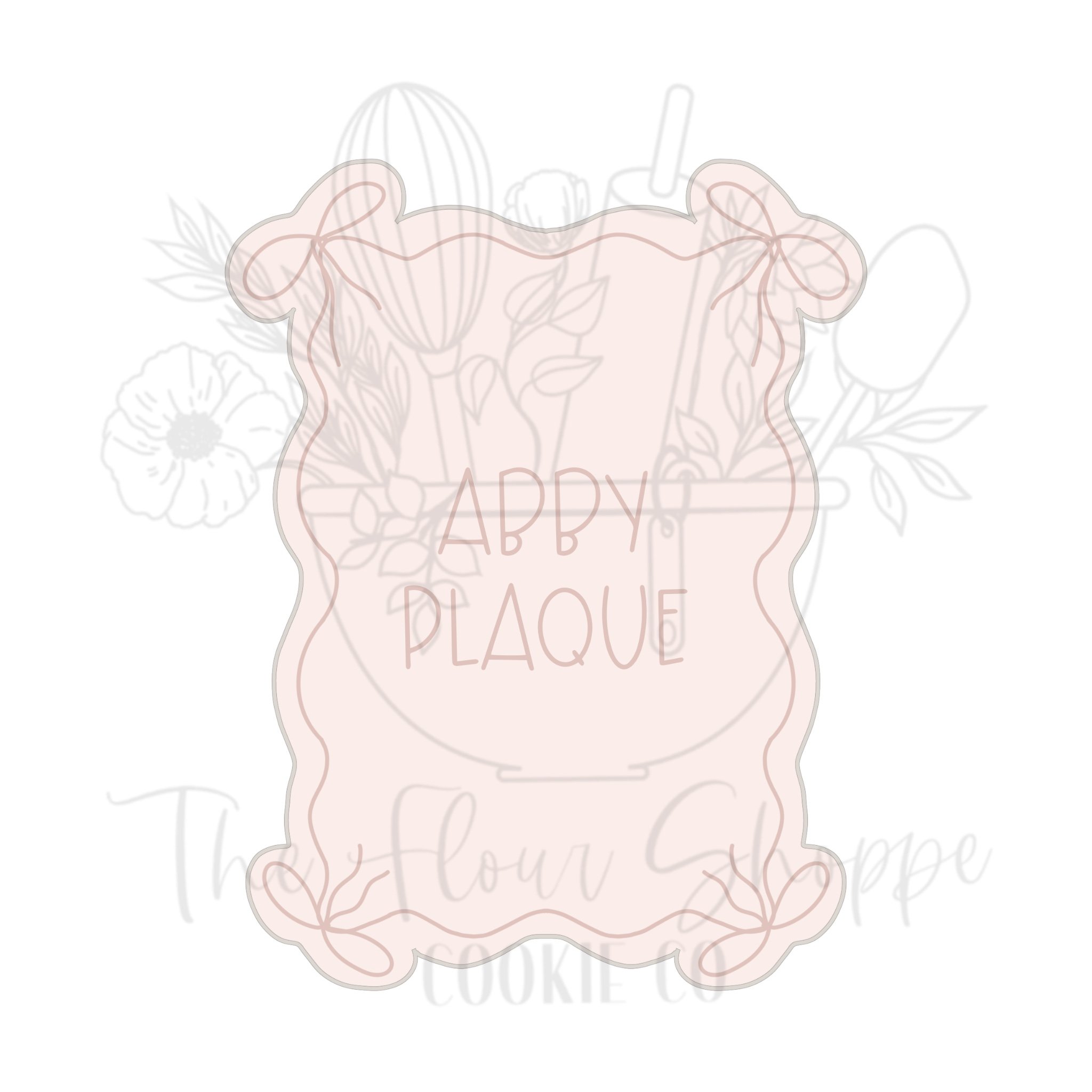 Abby Plaque with Bow Cookie Cutter STL