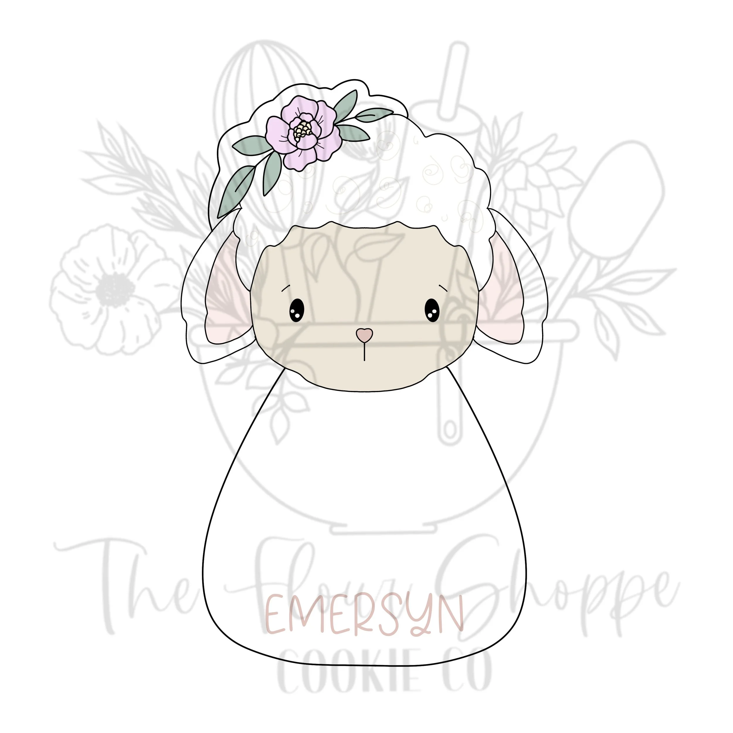 Round Lamb with Flowers, Easter Digital STL Cookie Cutter