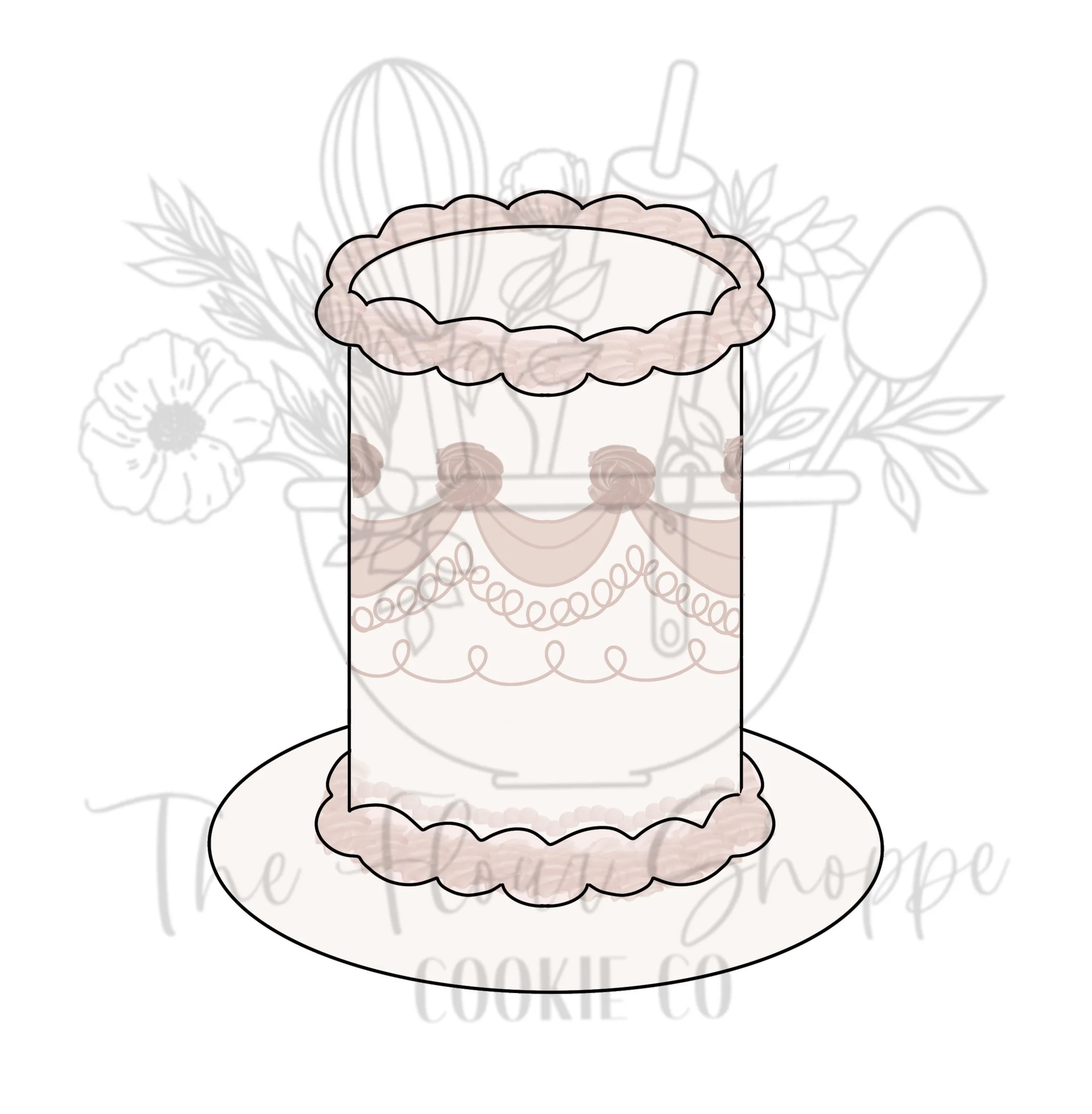 Vintage Tall Round Cake Cookie Cutter STL