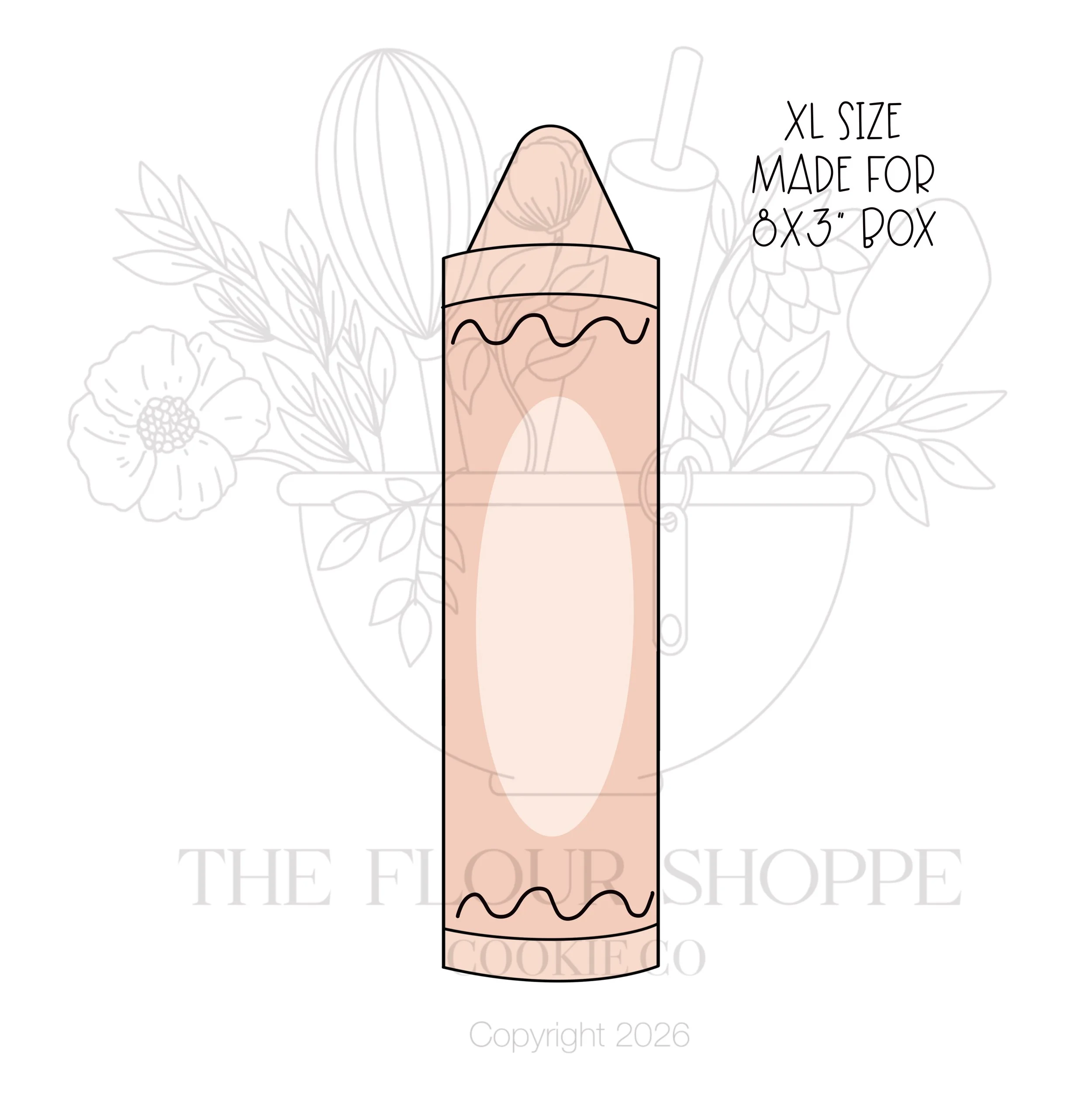 Skinny Crayon Cookie Cutter STL