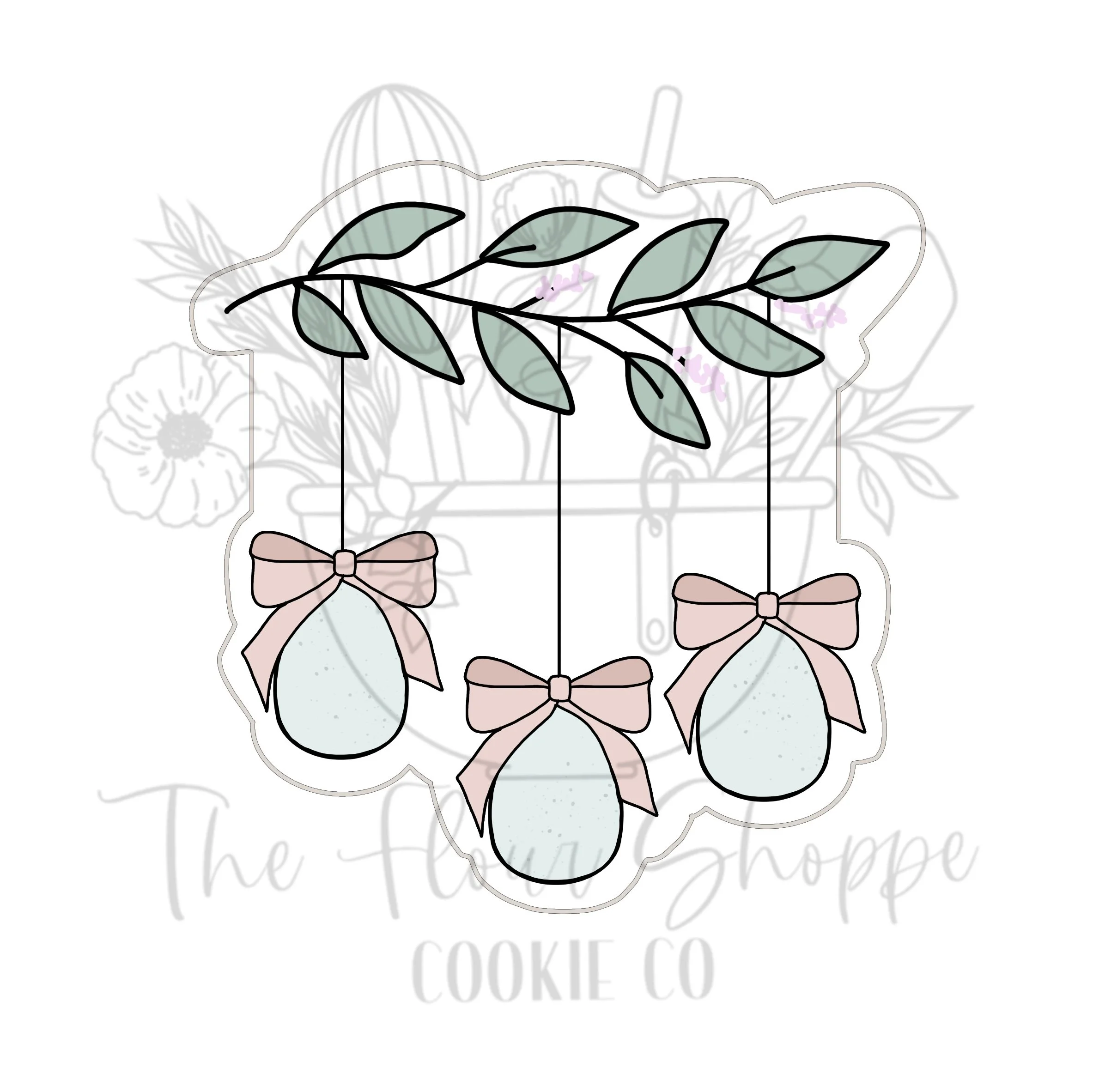 Easter Eggs on Branch Cookie Cutter STL