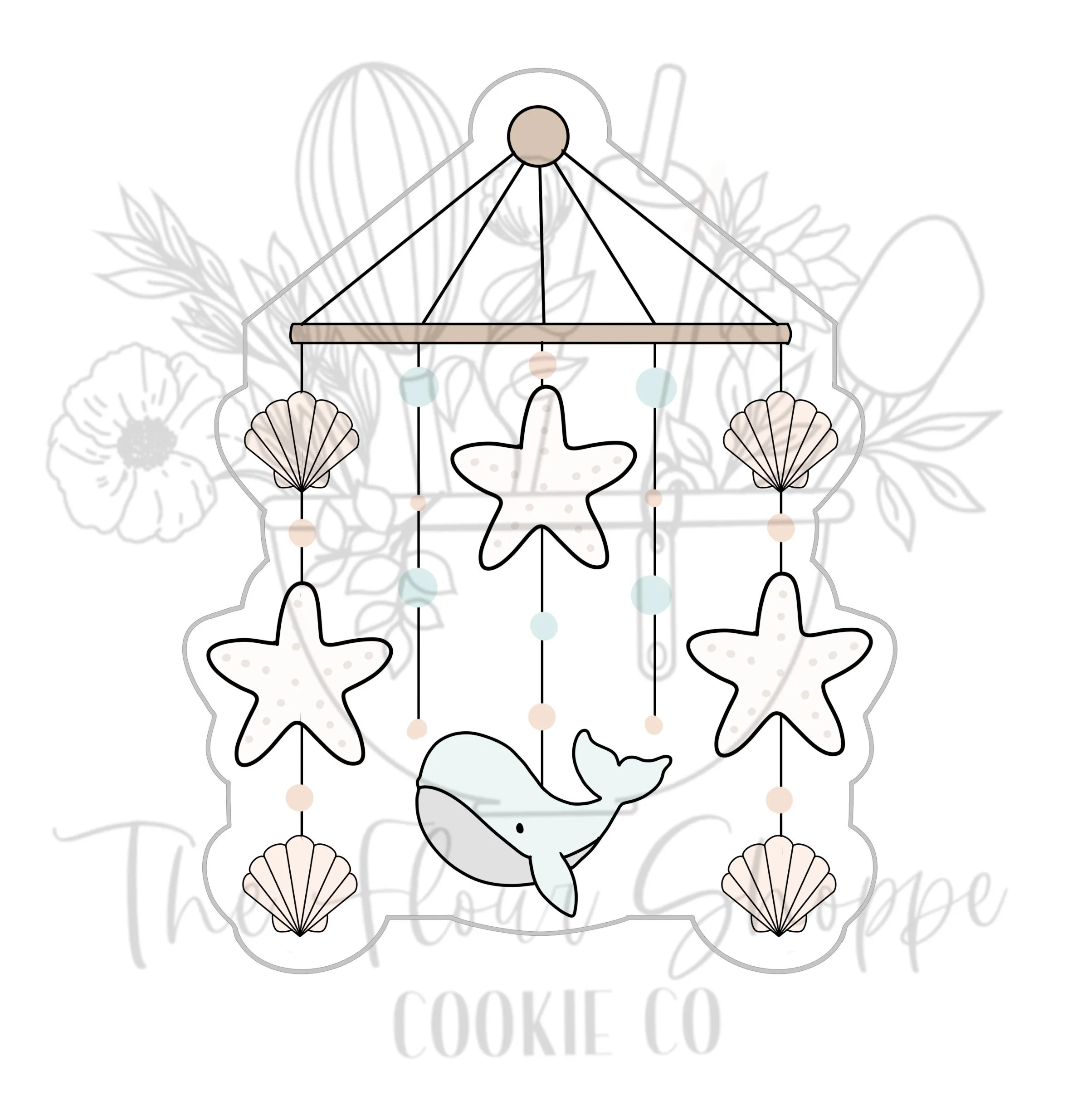 Ocean Baby Mobile, Under the Sea Cookie Cutter STL