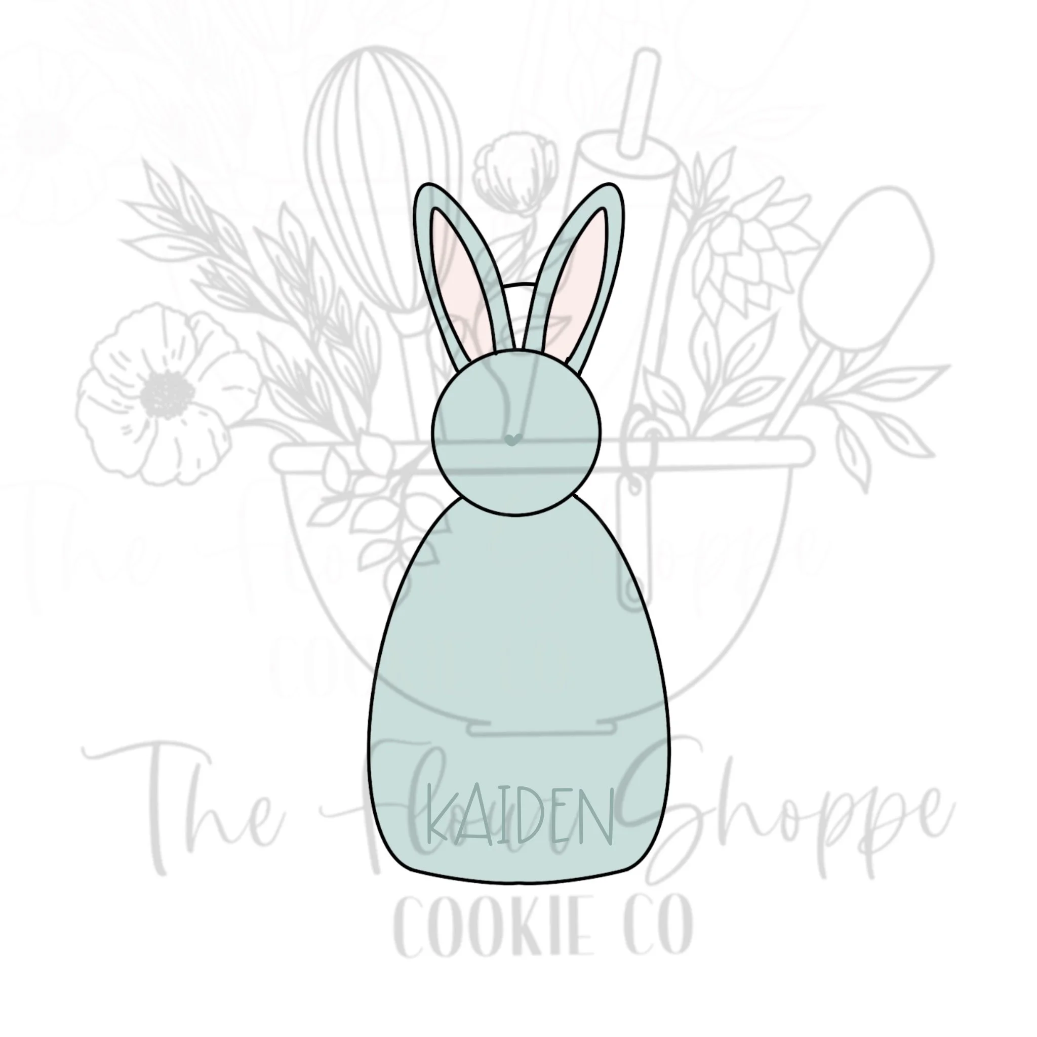 Modern Bunny Skinny Short, Easter Cookie Cutter STL