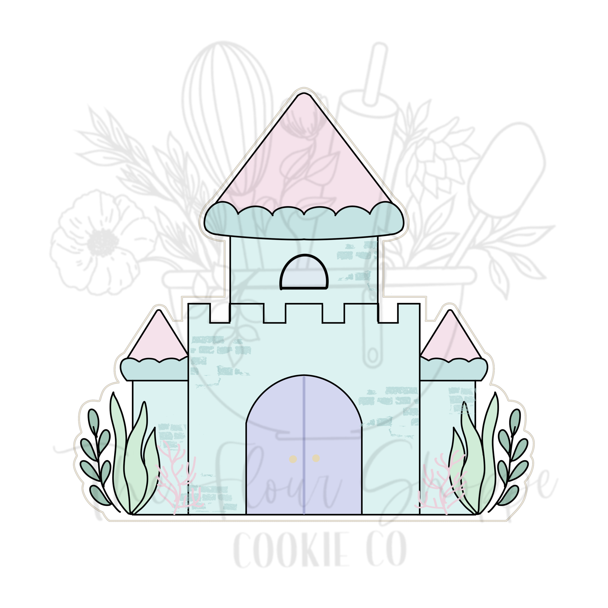 Mermaid Castle Beach Cookie Cutter STL