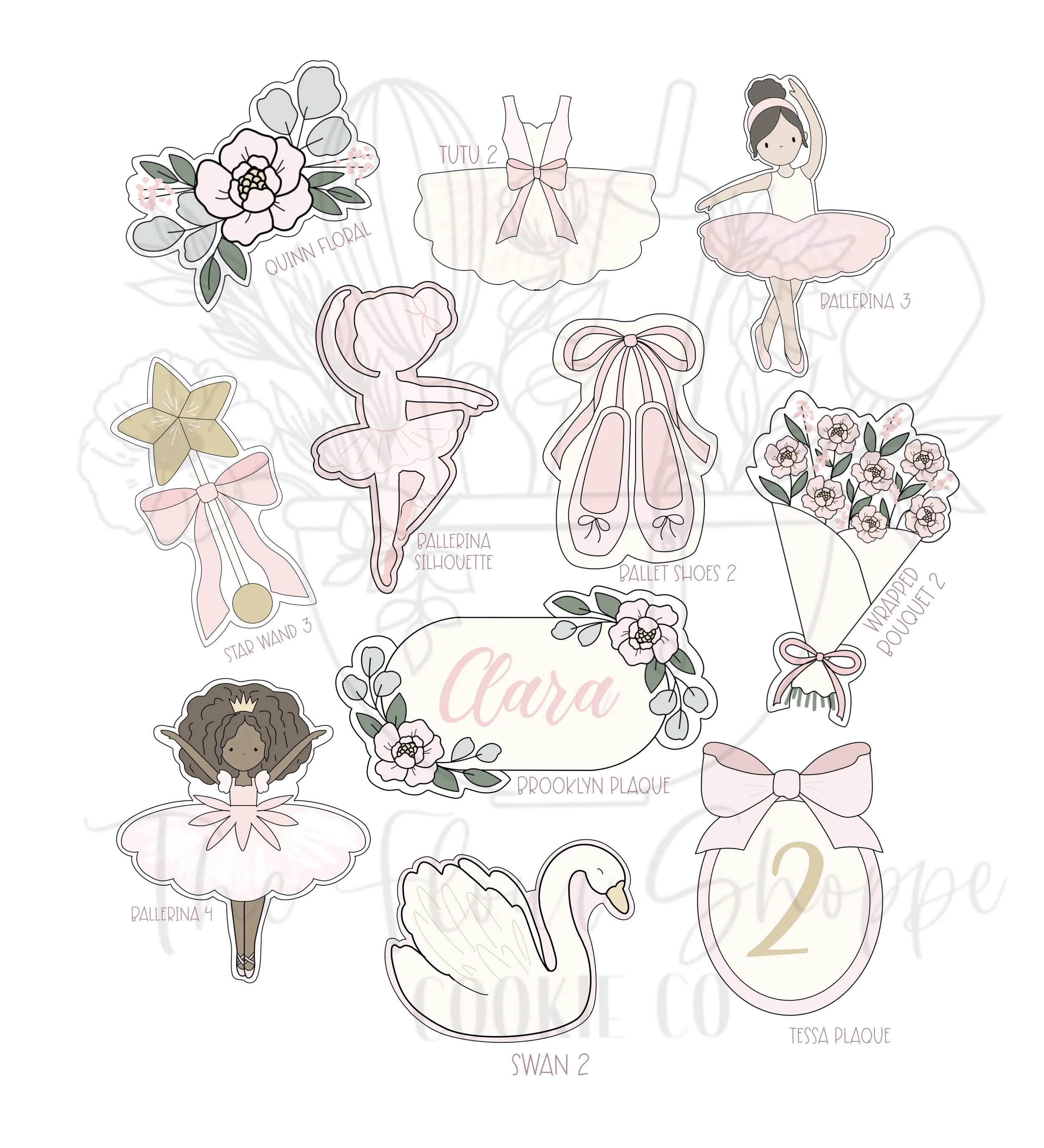 Ballerina, Ballet, Recital Cookie Cutter Set STLs