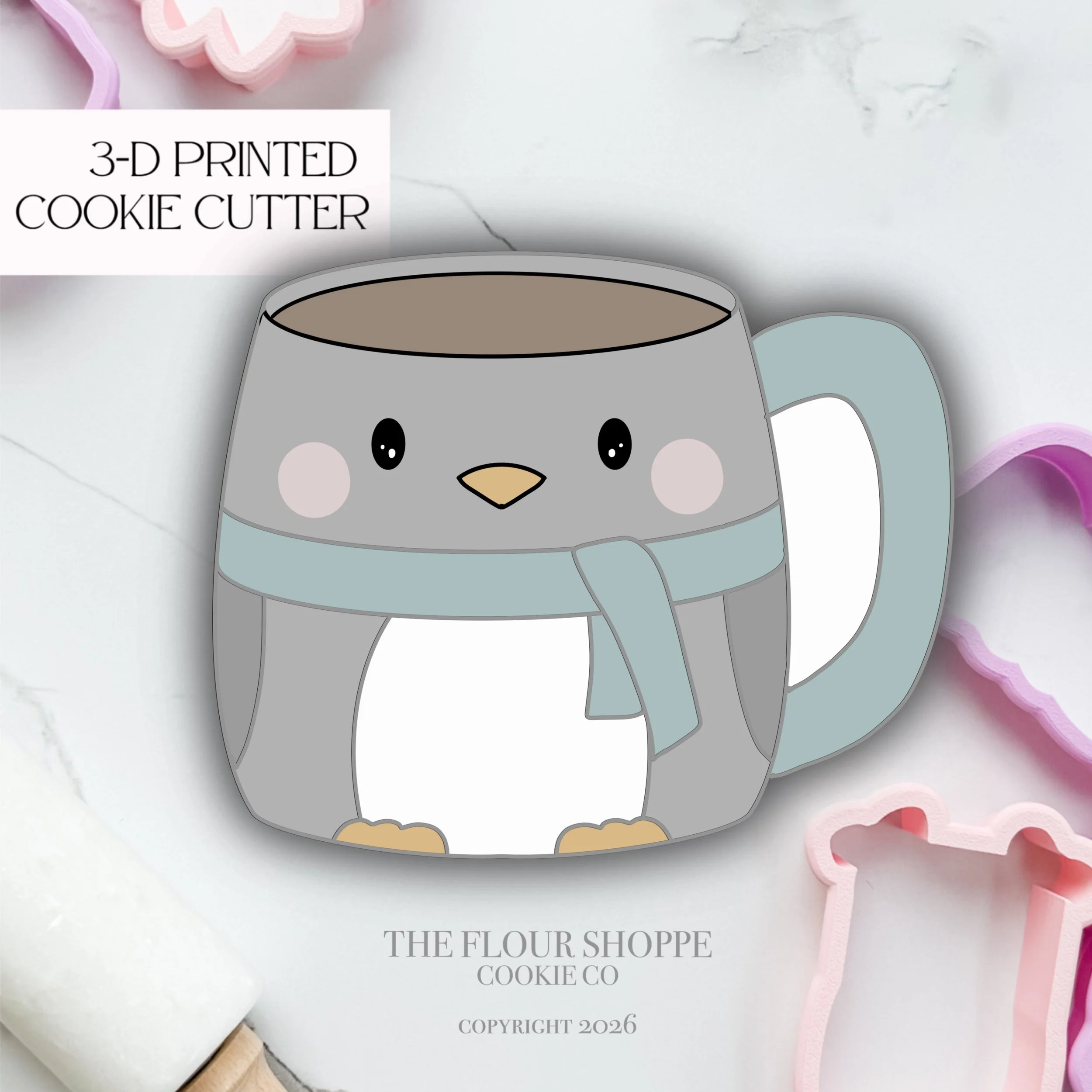 Penguin Mug Cookie Cutter STL