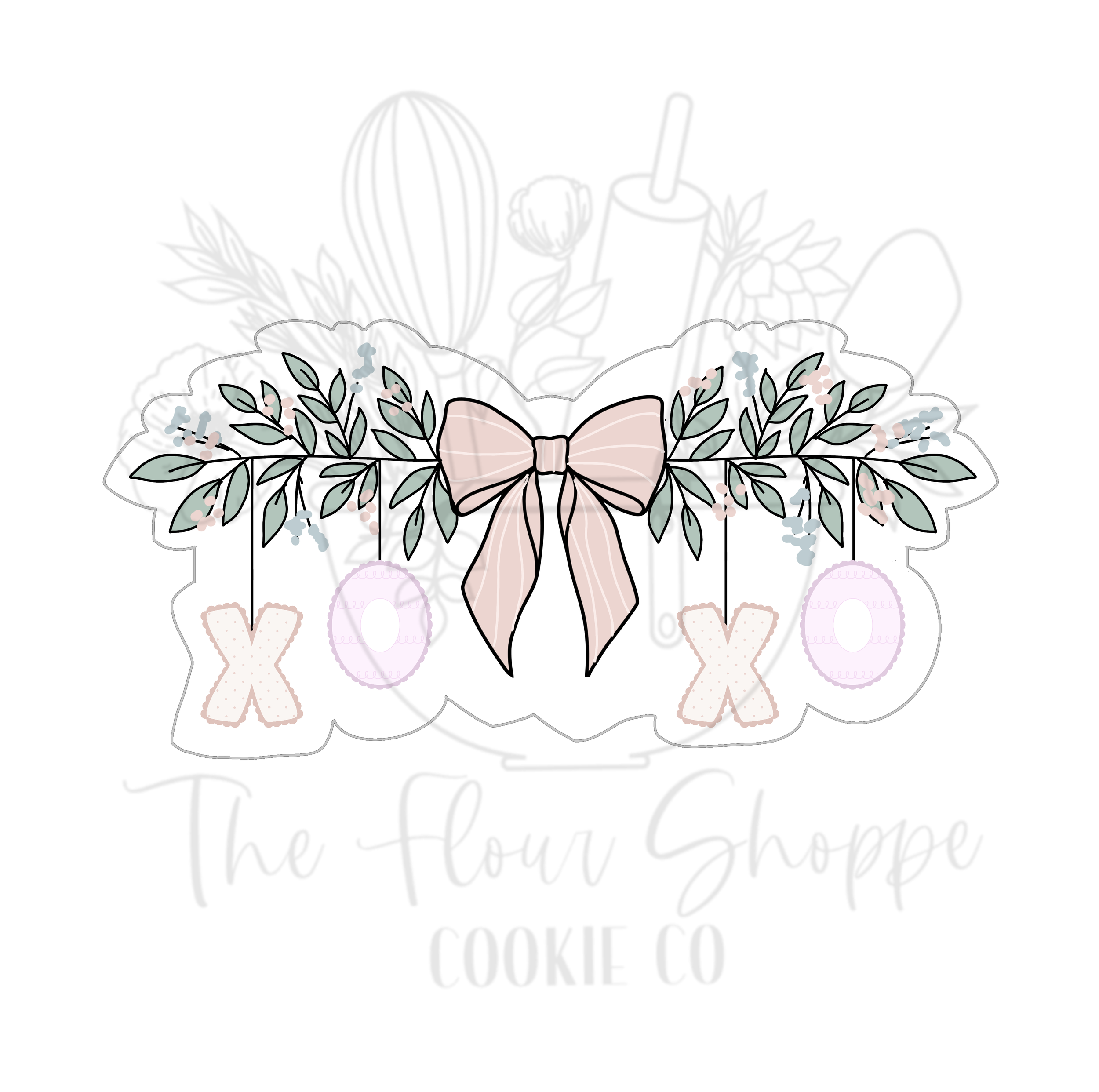 Bow Garland with XOXO Cookie Cutter STL