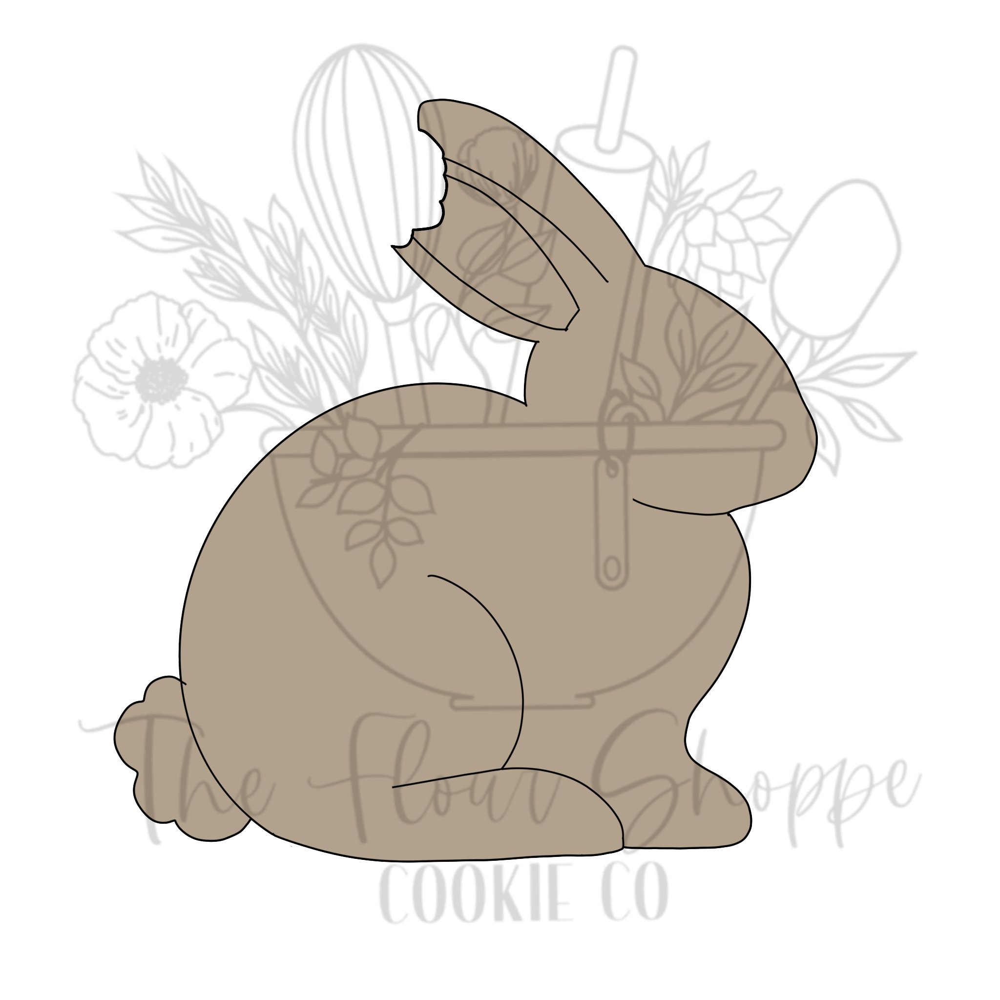 Chocolate Bunny Rabbit with Bite Cookie Cutter STL