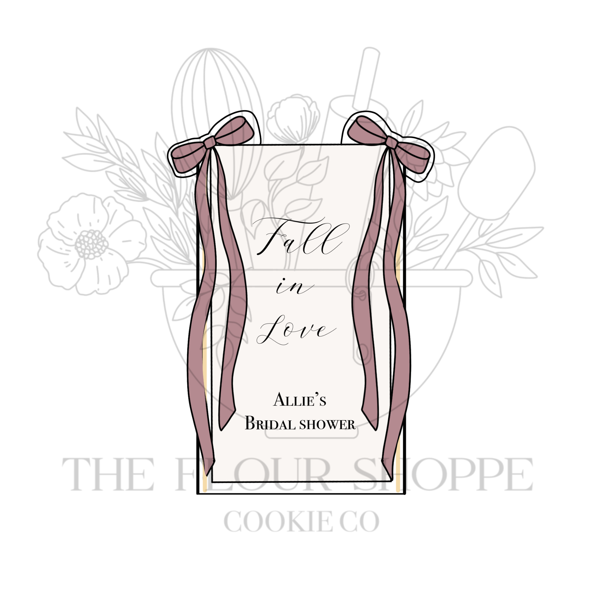 Wedding Sign 2 with Bows Cookie Cutter STL