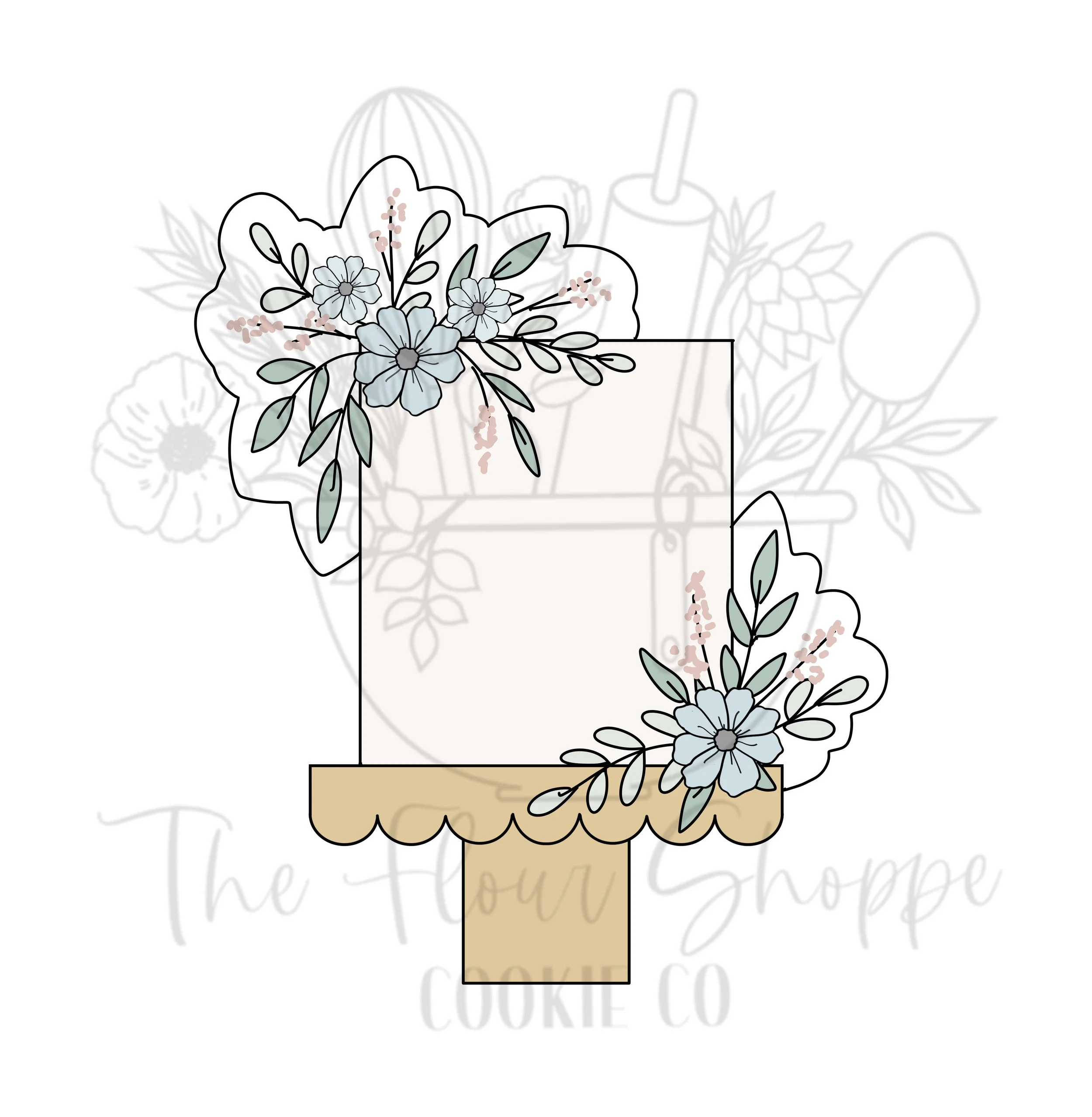 Floral Cake 3 Cookie Cutter STL