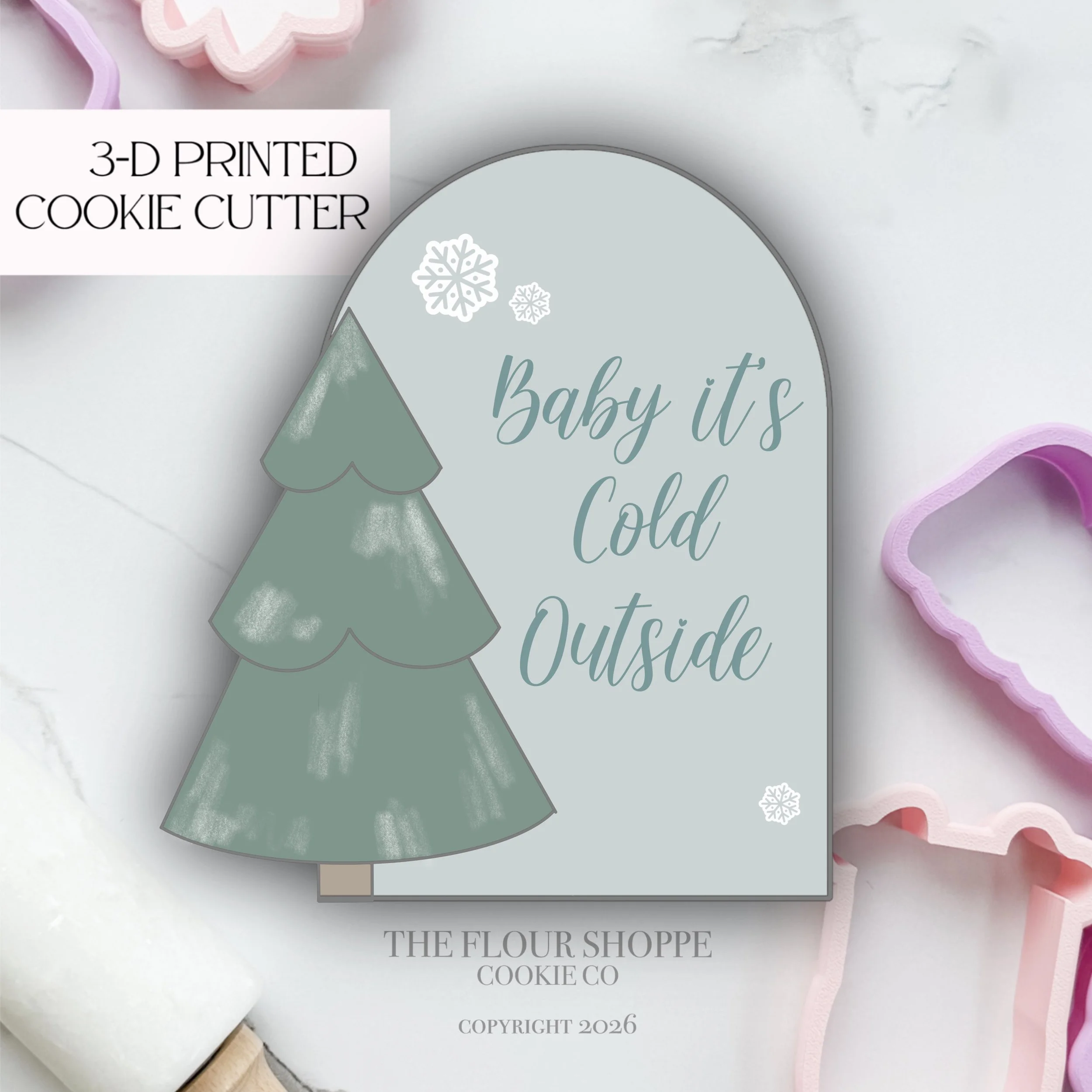 Arch with Christmas Tree Cookie Cutter STL