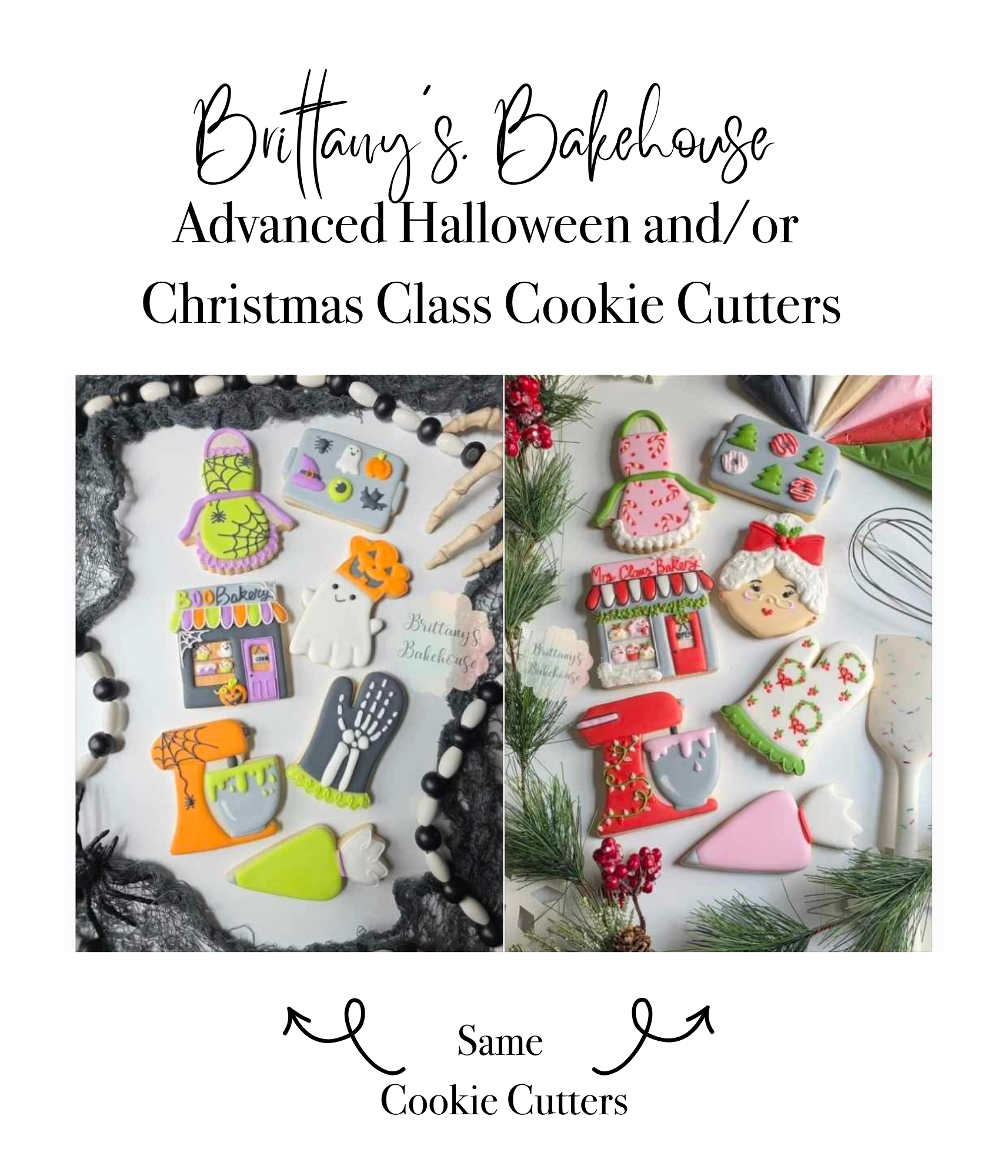 Brittany's Bakehouse 2026 Halloween or Christmas Cookie Class Cookie Cutter STLs Set of 8