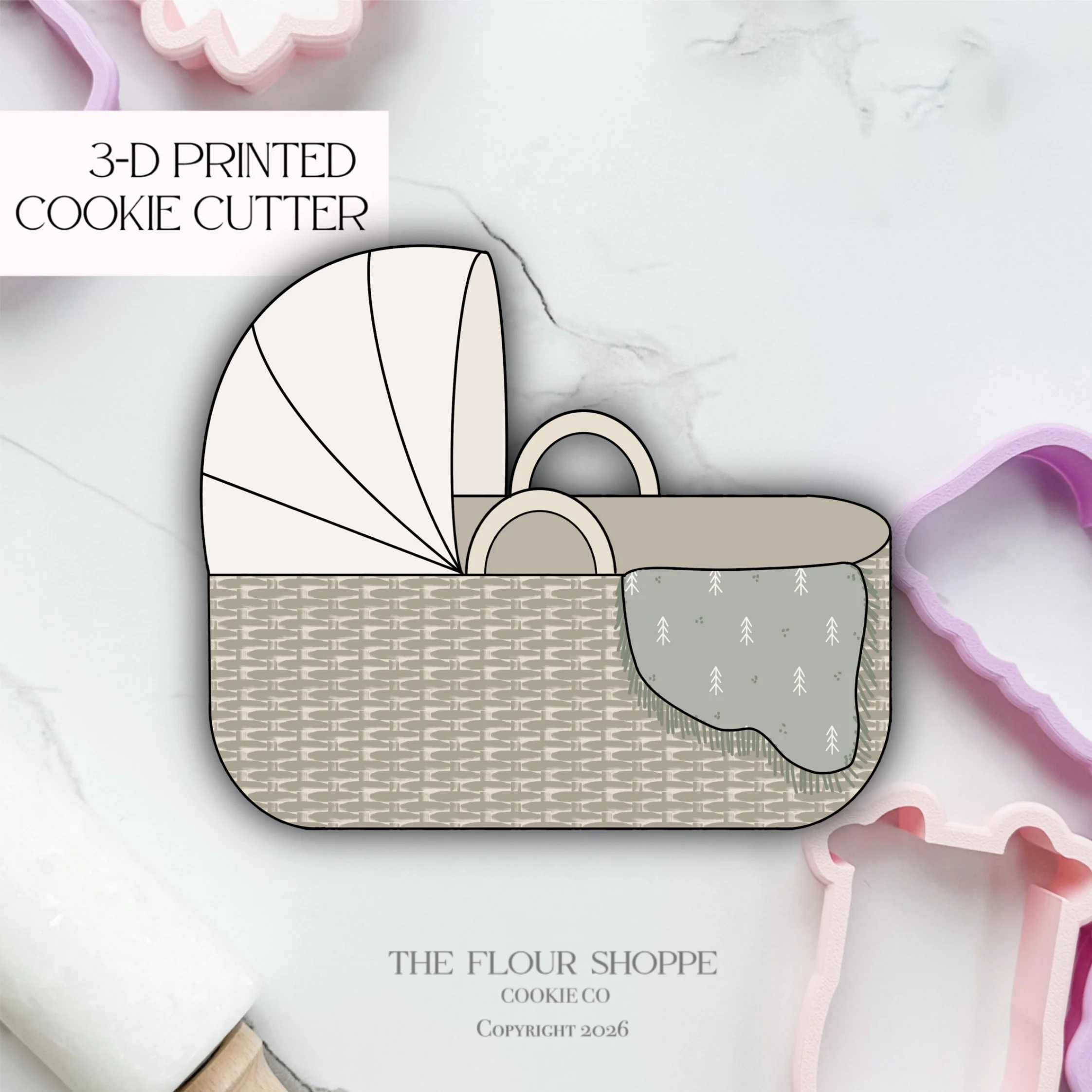Baby Bassinet 2 Cookie Cutter STL