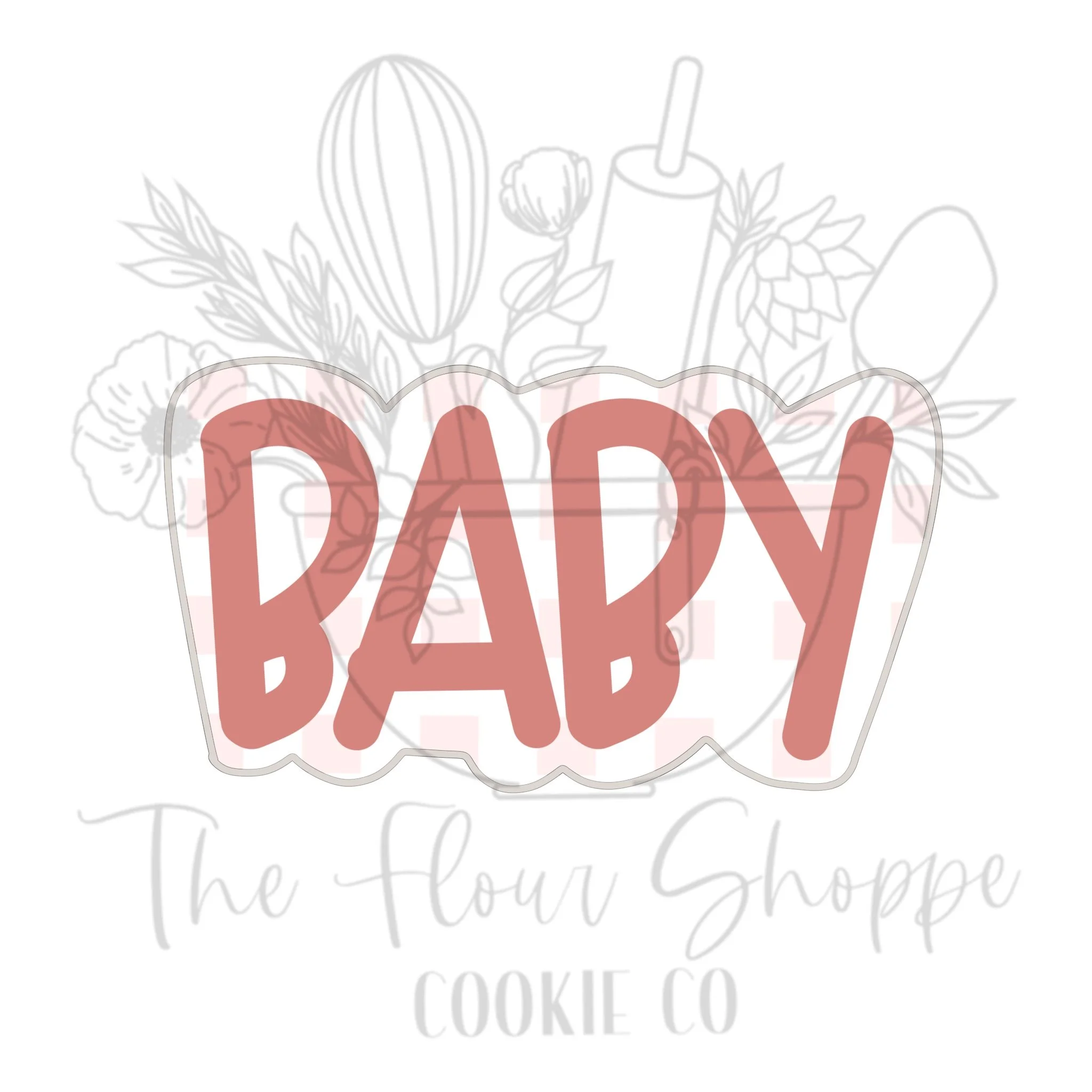 Baby 2 Text Plaque Cookie Cutter STL