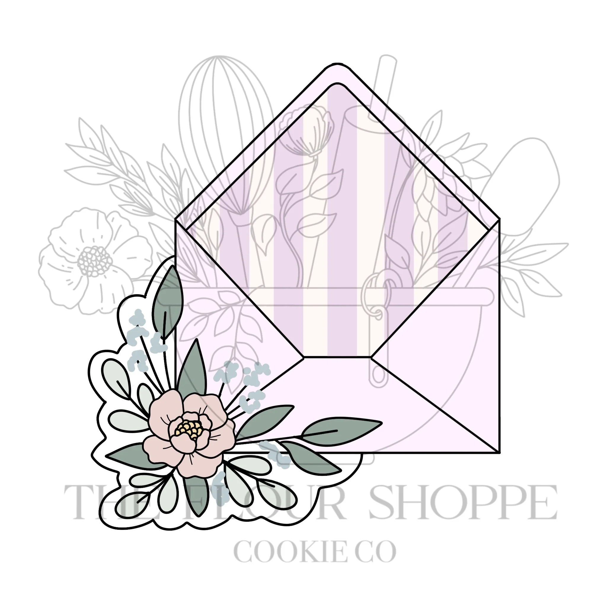 Floral Envelope 3 Cookie Cutter STL