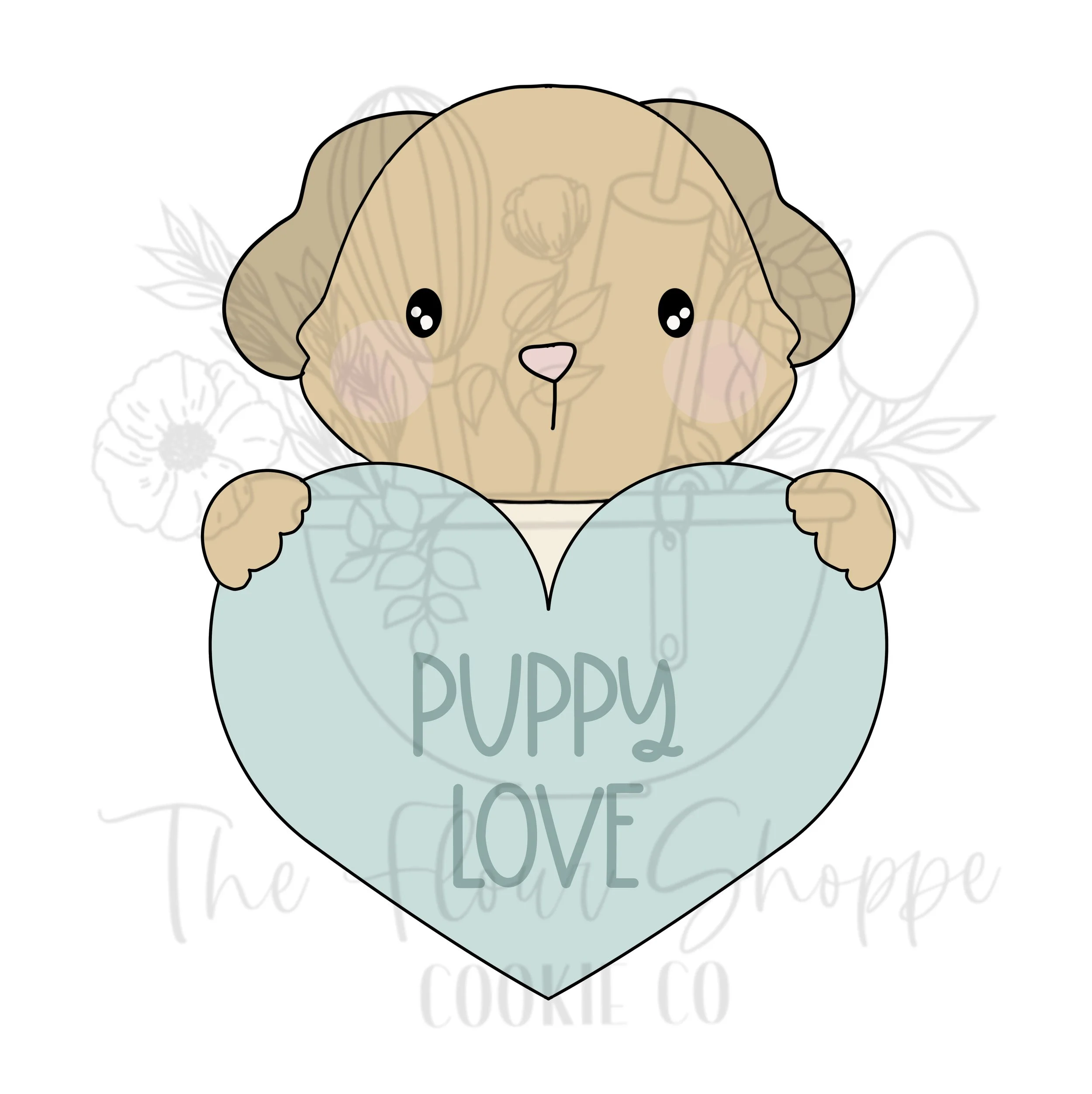 Golden Retreiver Dog with Heart Valentine's Personlized Animal Cookie Cutter STL