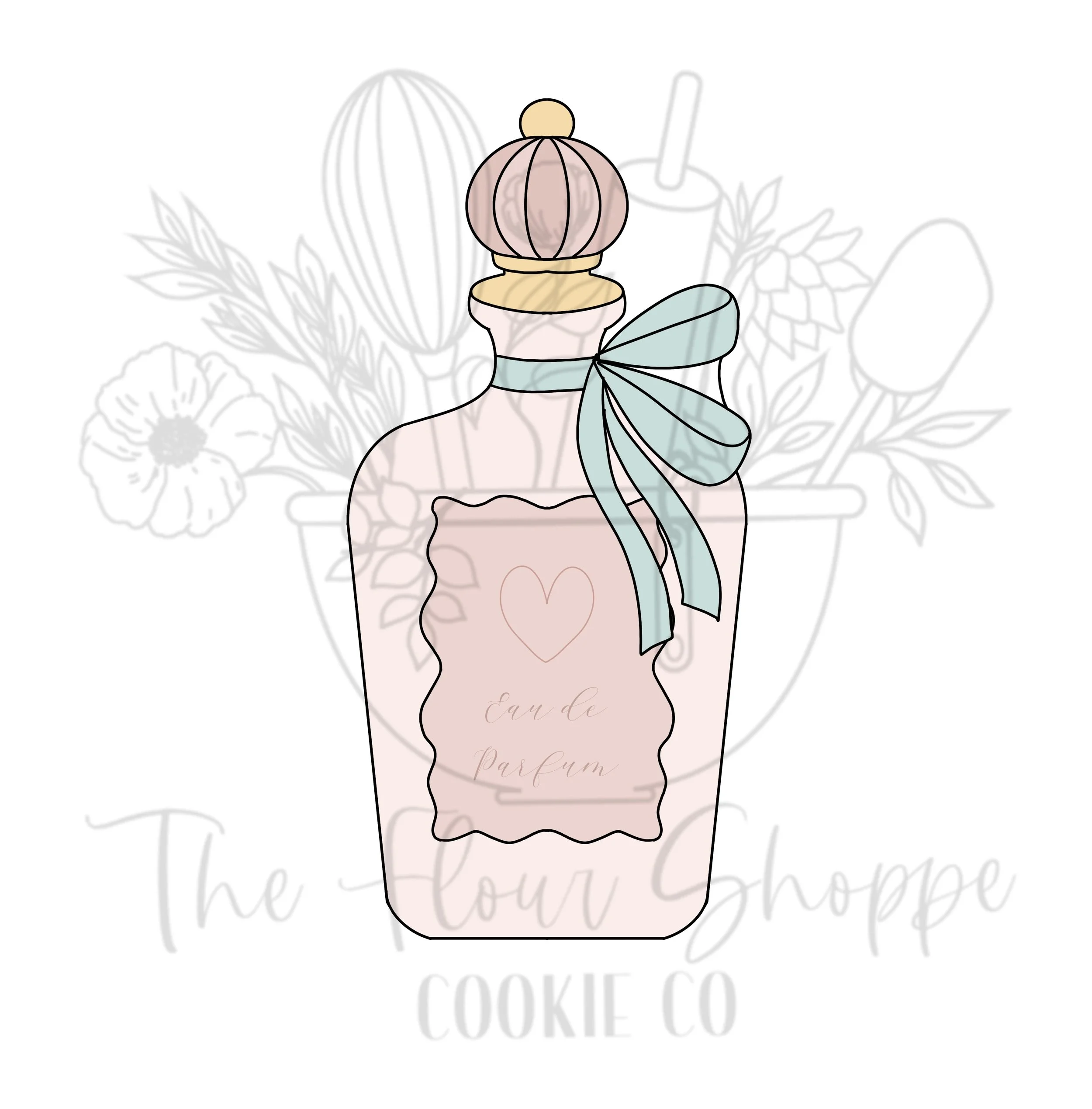 Perfume with Bow Cookie Cutter STL