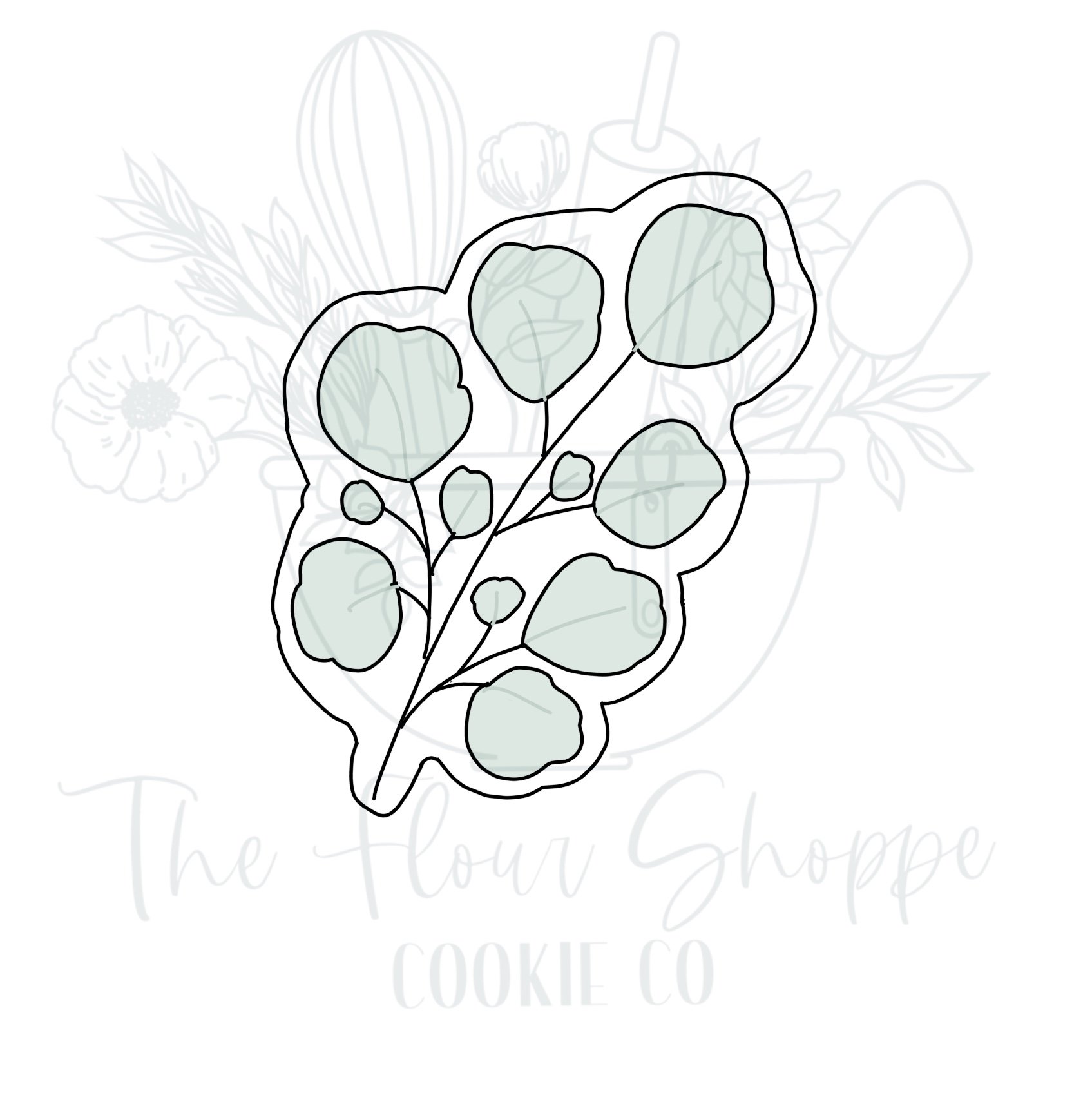 Eucalyptus Branch Cookie Cutter STL