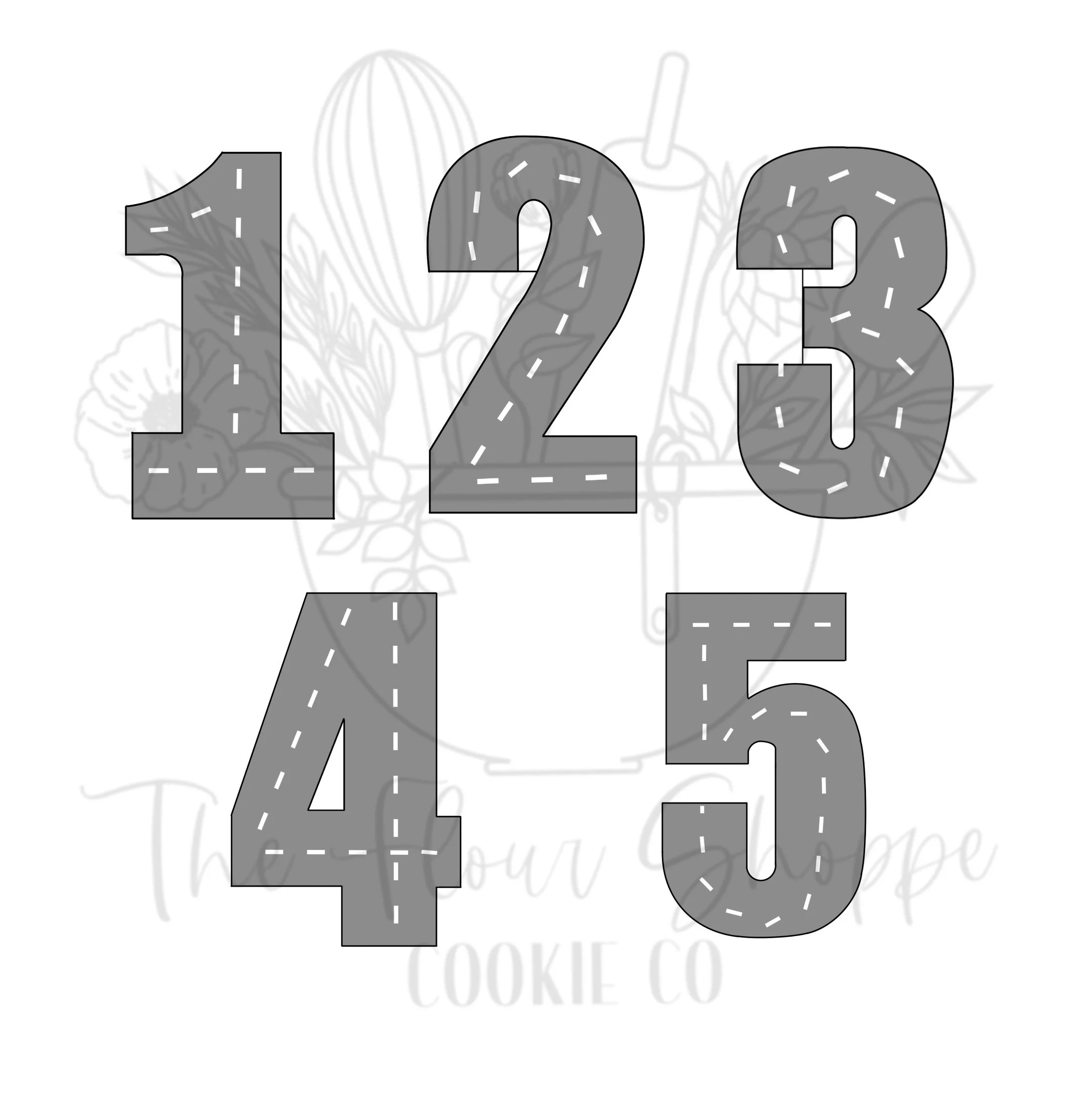 Bold Construction Numbers Birthday Cookie Cutter Set STLs