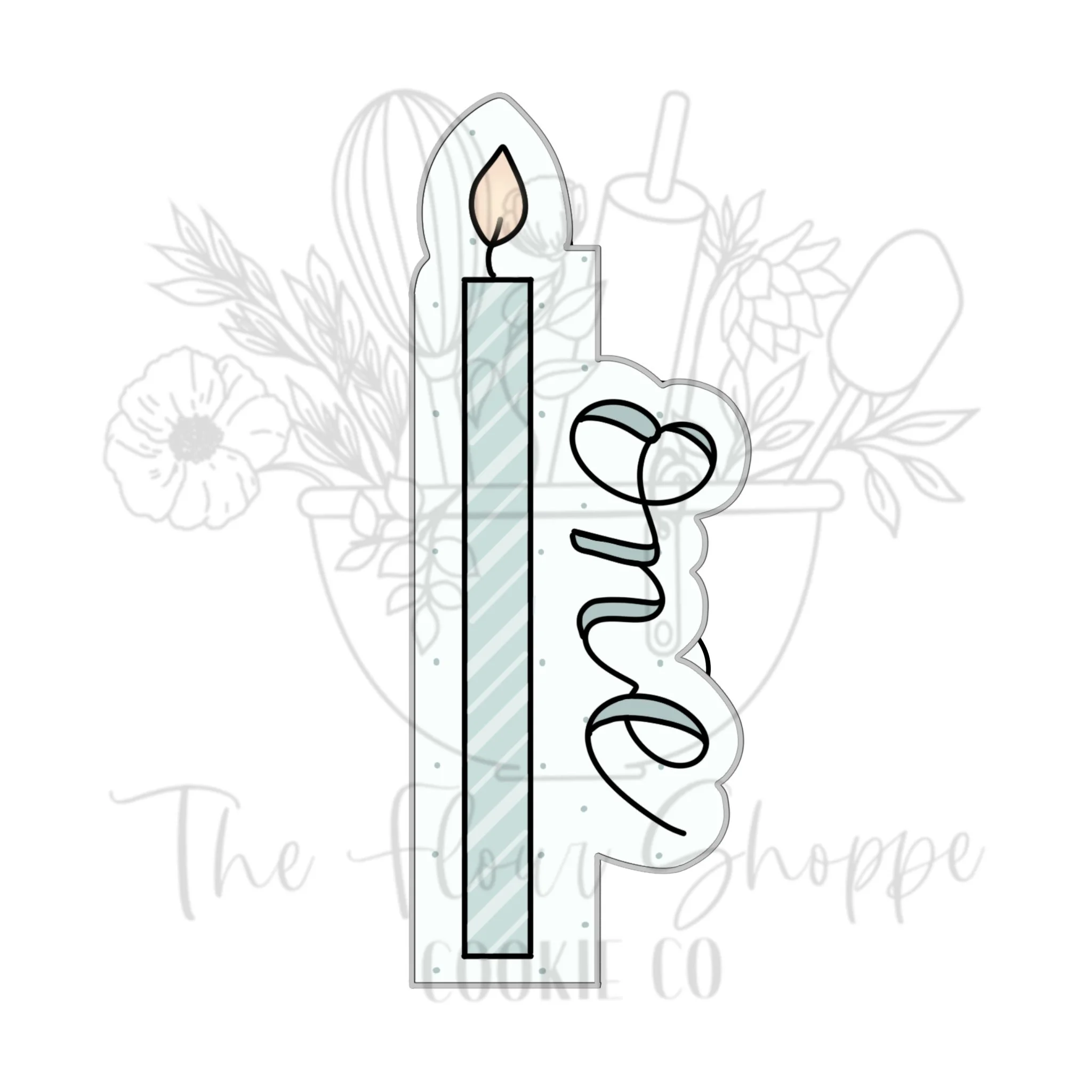 Candle with ONE (skinny) Cookie Cutter STL