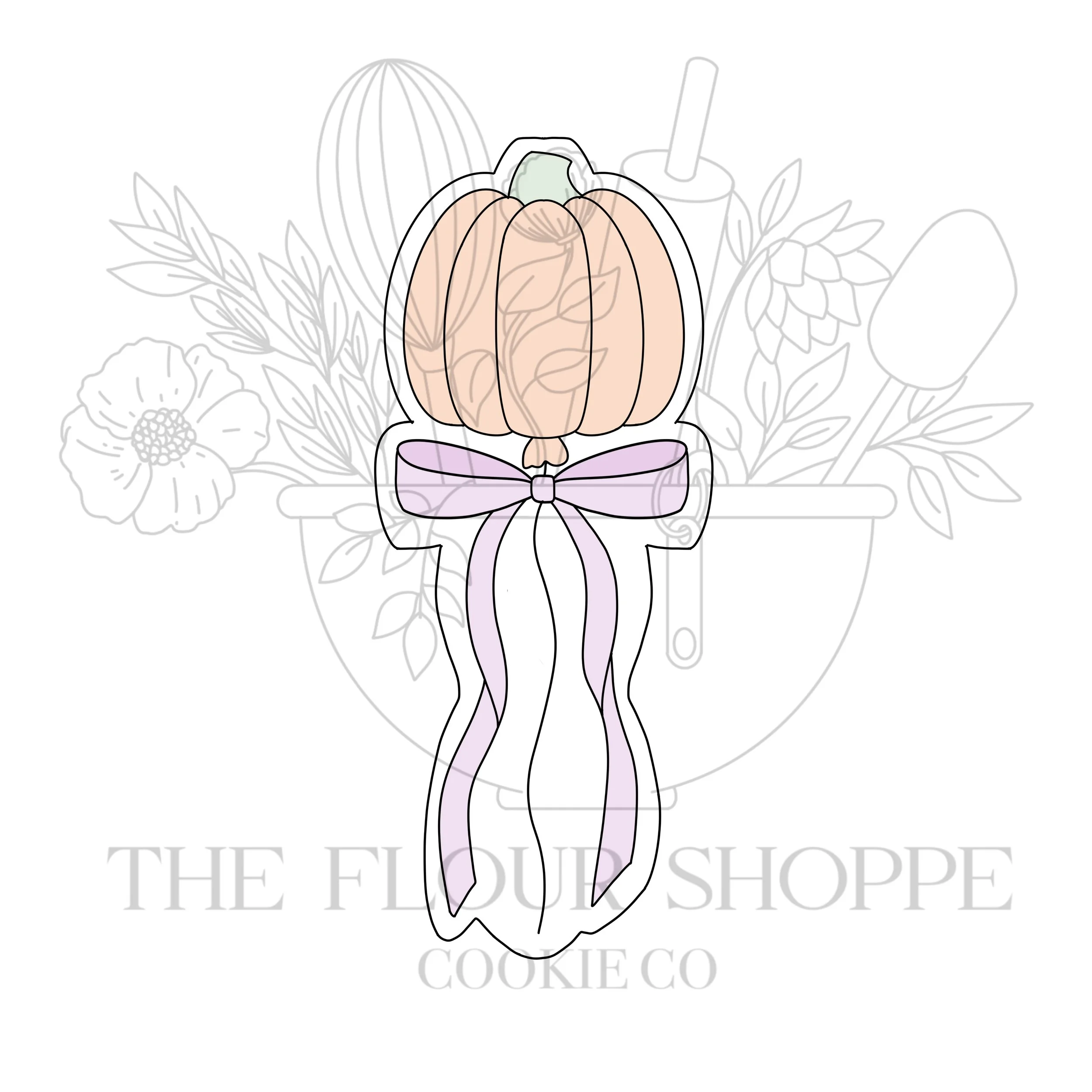 Pumpkin Balloon with Bow Cookie Cutter STL