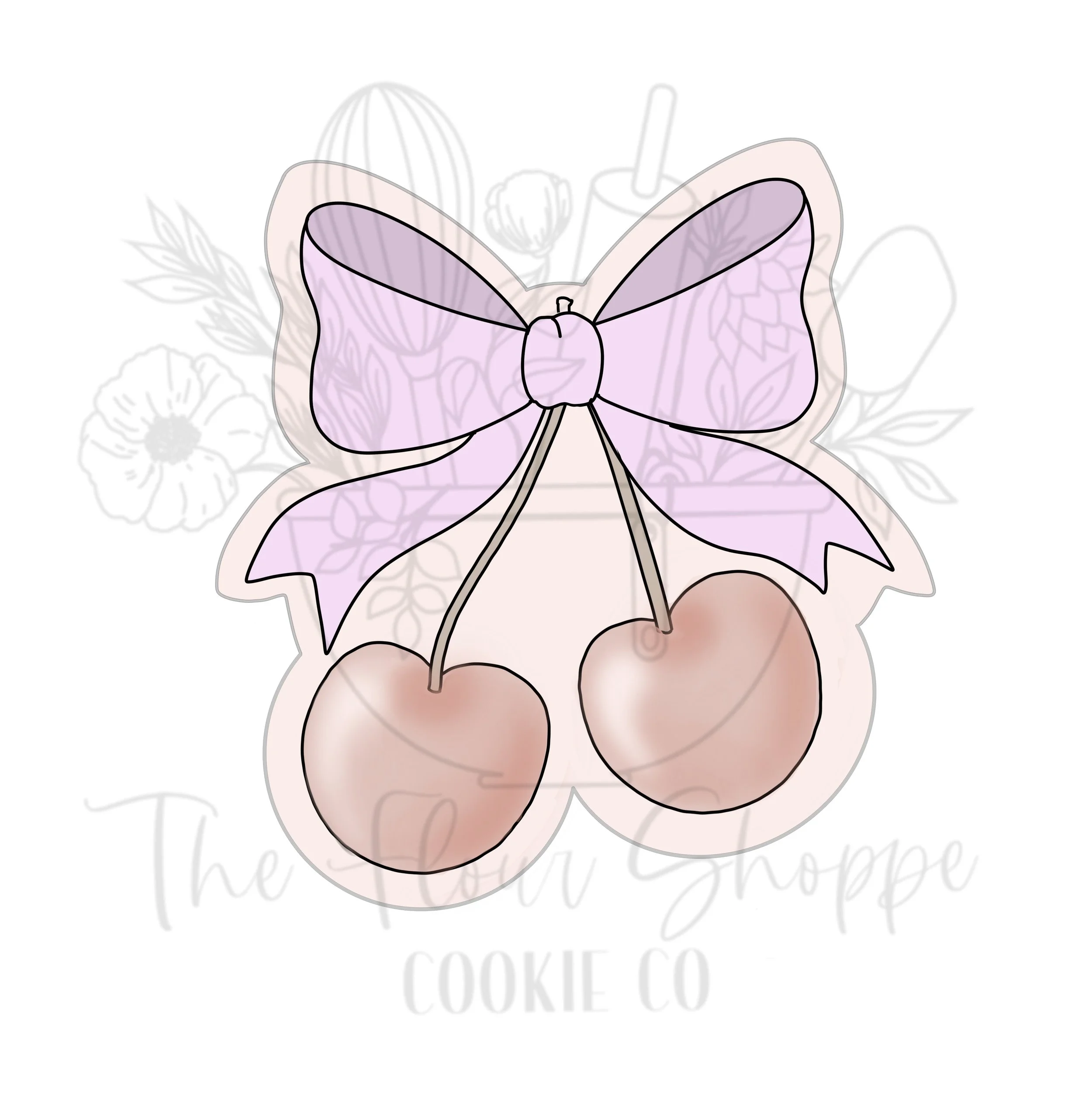 Bow with Cherries Cookie Cutter STL