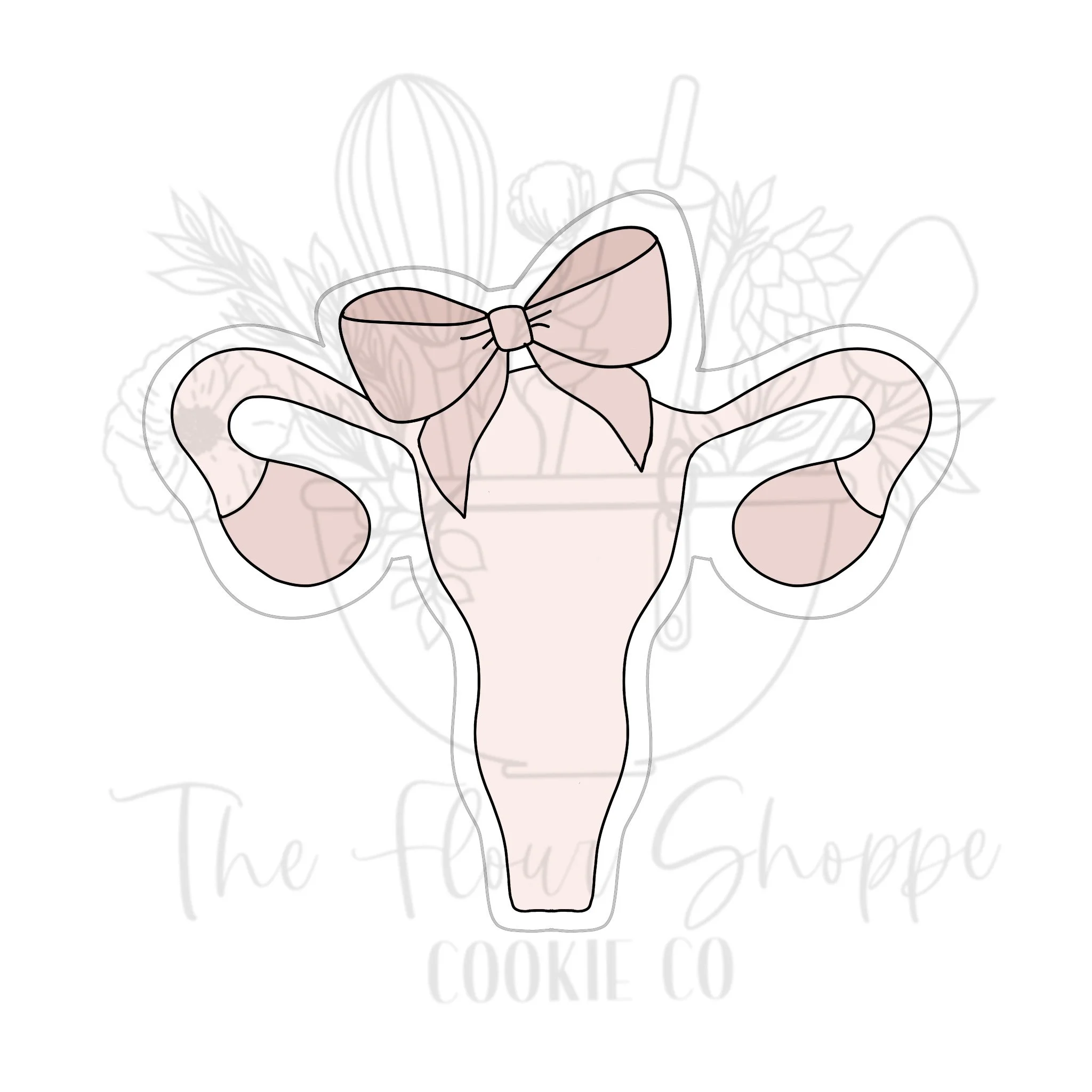 Uterus with Bow, Pregnancy, Labor and Delivery, Mother's Day, Women's Day, Doctor, Hospital, Nurse, Cookie Cutter STL (Copy)