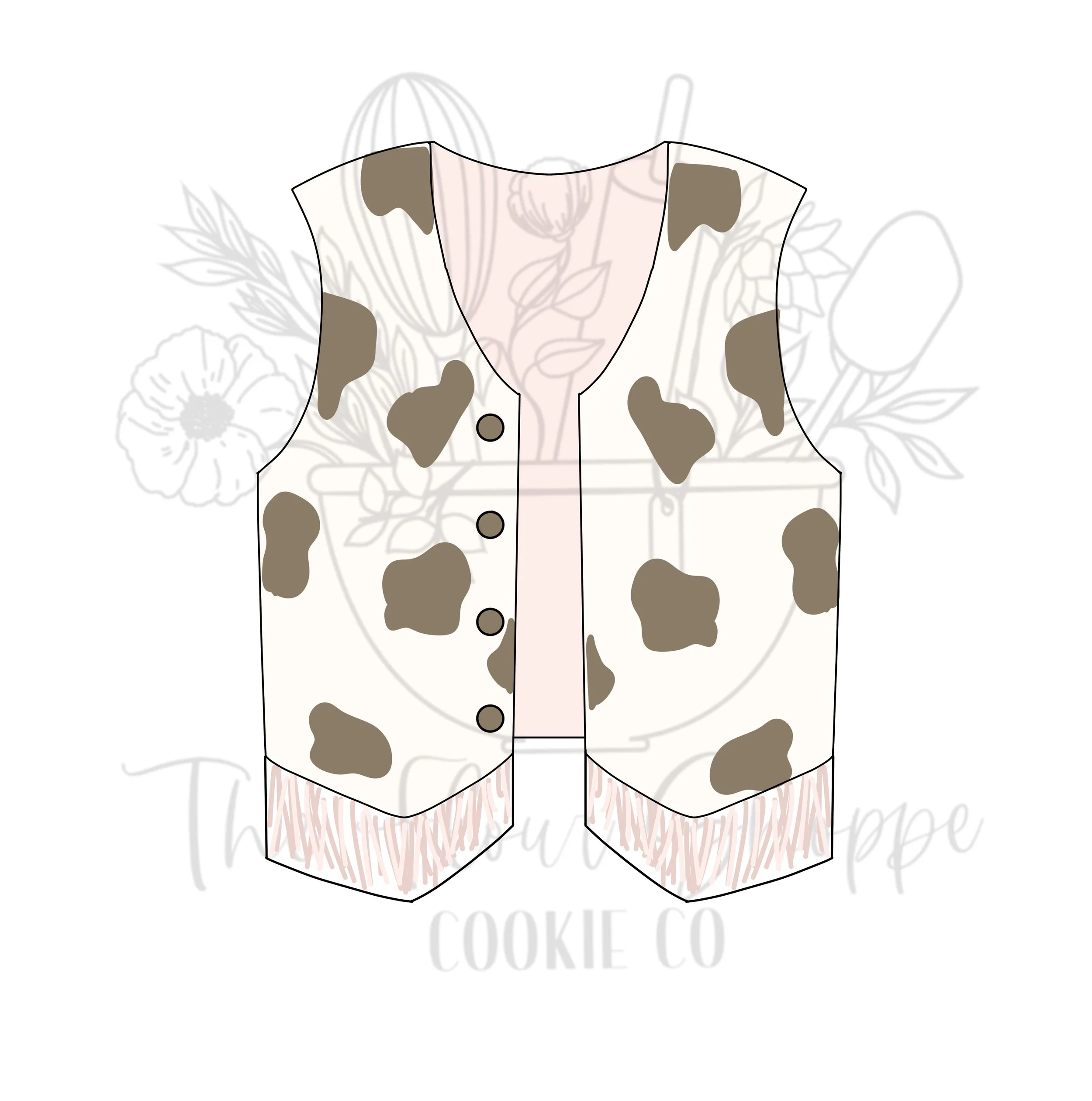 Western Vest with Fringe, Cowboy, Rodeo, Cookie Cutter STL