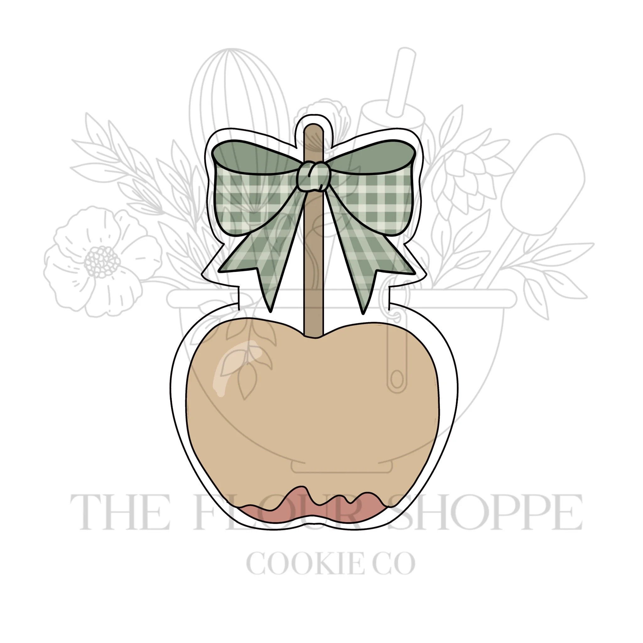 Caramel Apple with Bow Cookie Cutter STL