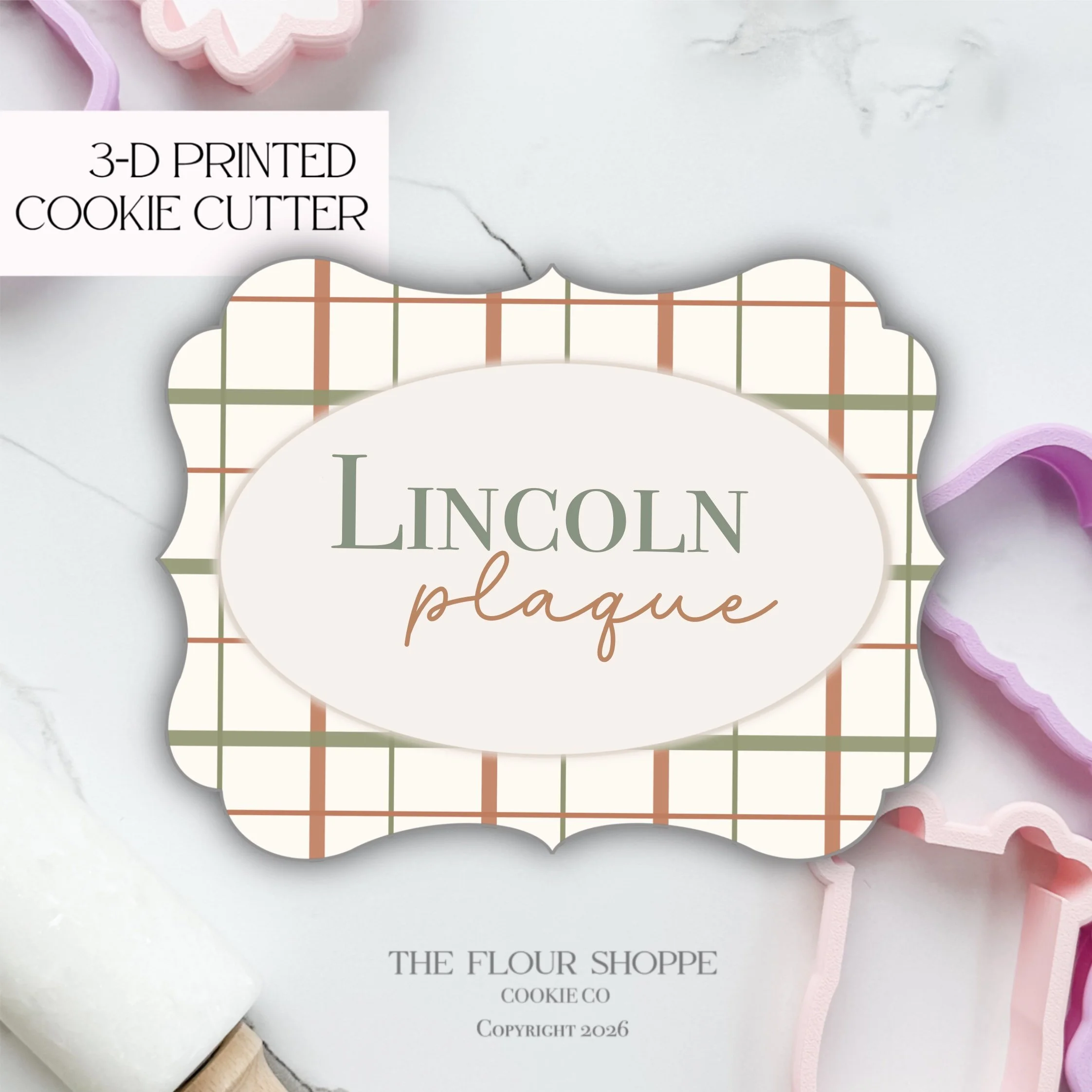 Lincoln Plaque Basic Cookie Cutter STL