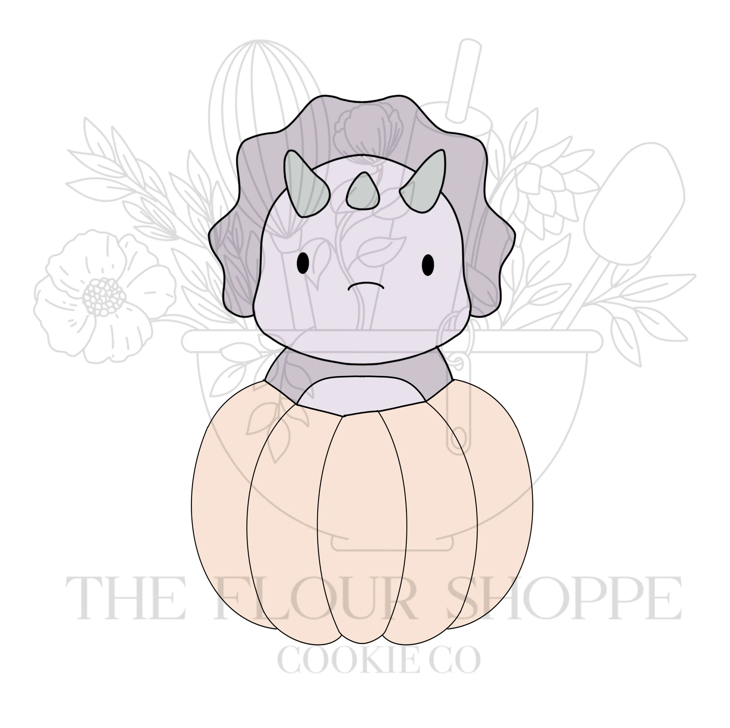 Triceratops in a Pumpkin Cookie Cutter STL