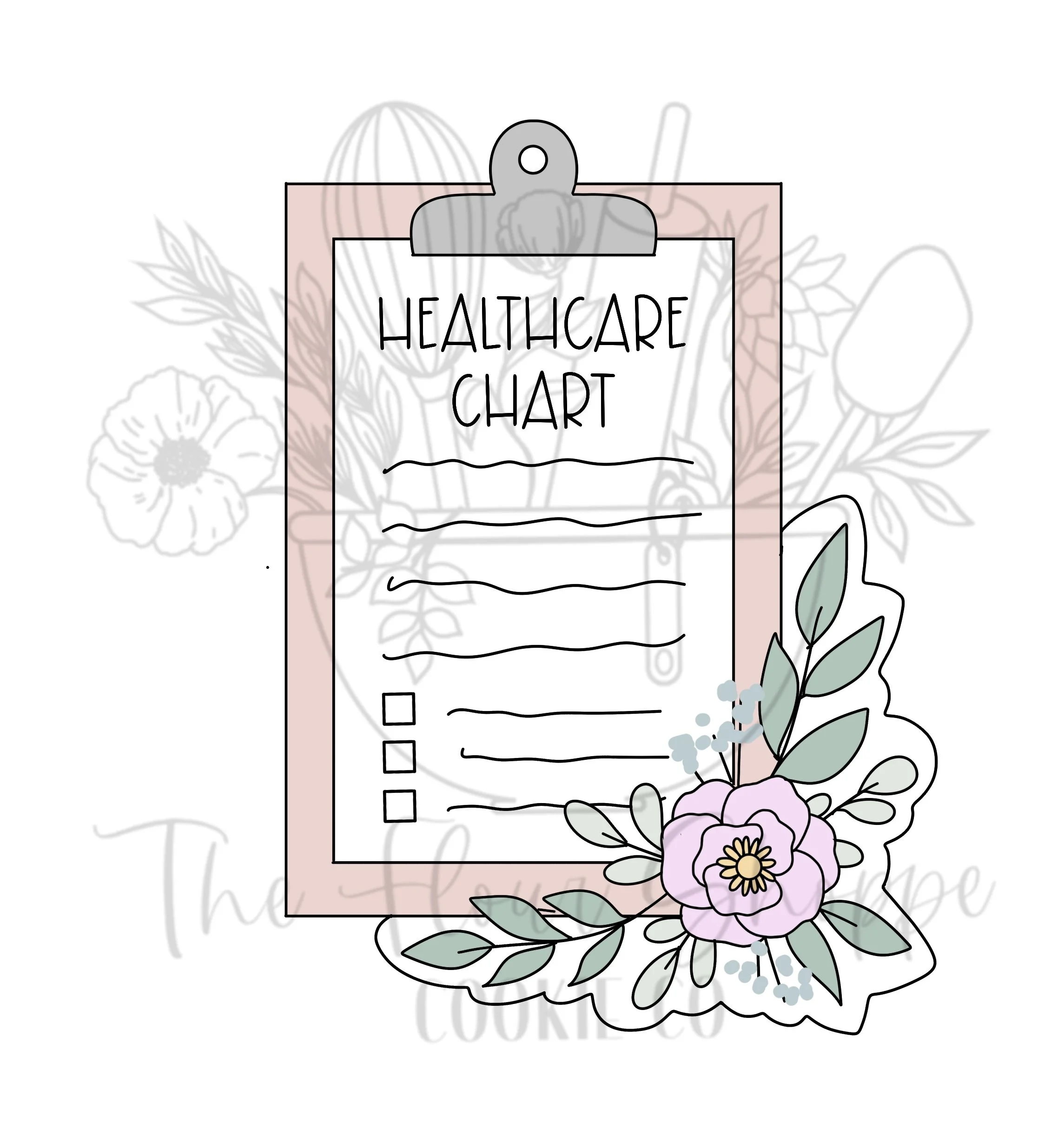 Clipboard, Health Chart, Doctor, Hospital, Nurse, Labor and Delivery Cookie Cutter STL