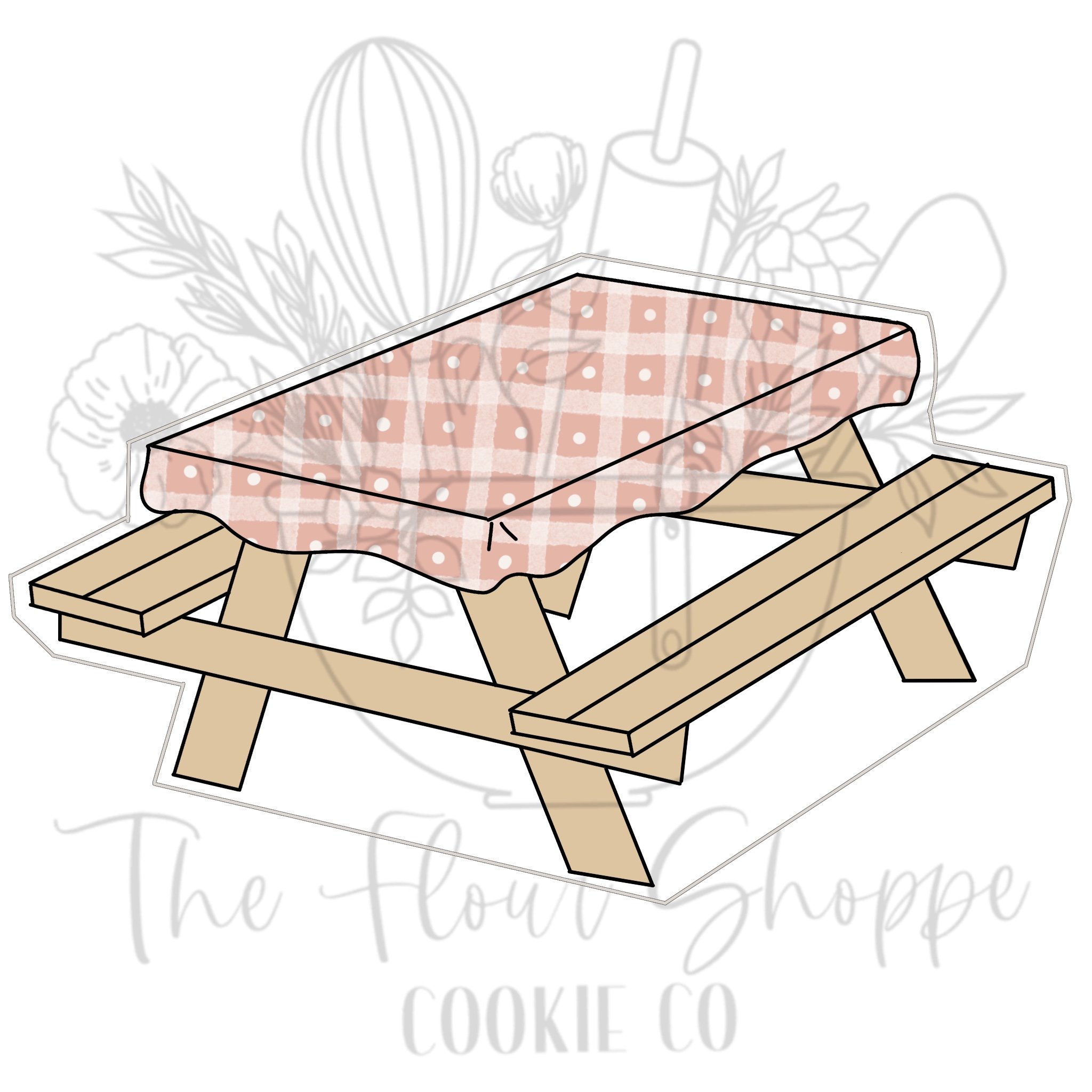 Picnic Table, BBQ, BabyQ, Barbecue Cookie Cutter STL Set
