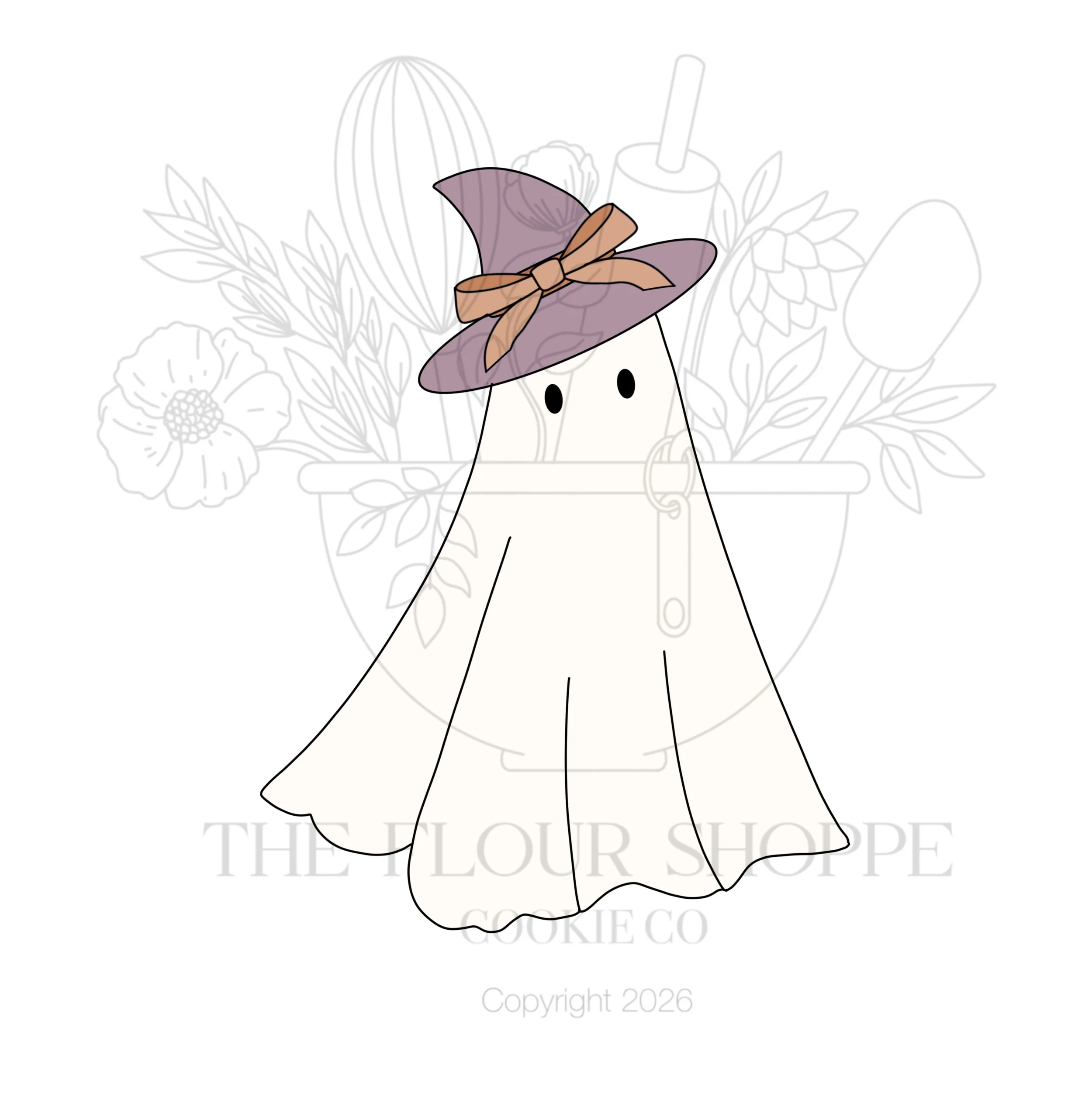 Ghost 13 with Bow Cookie Cutter STL