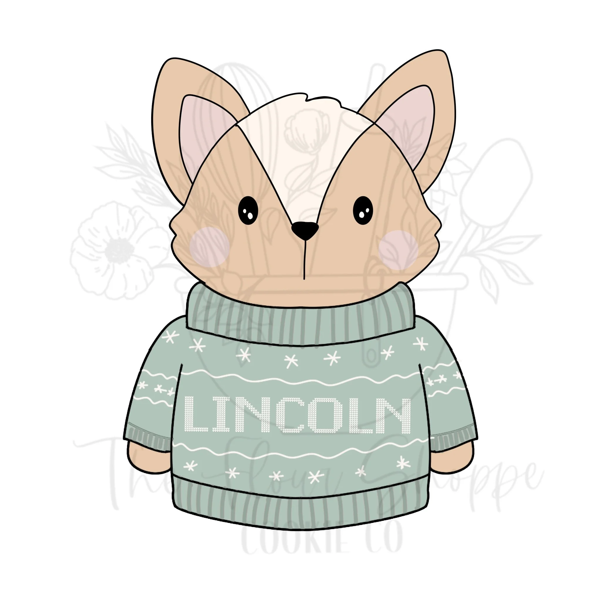 Corgi Dog in Christmas Sweater Cookie Cutter STL