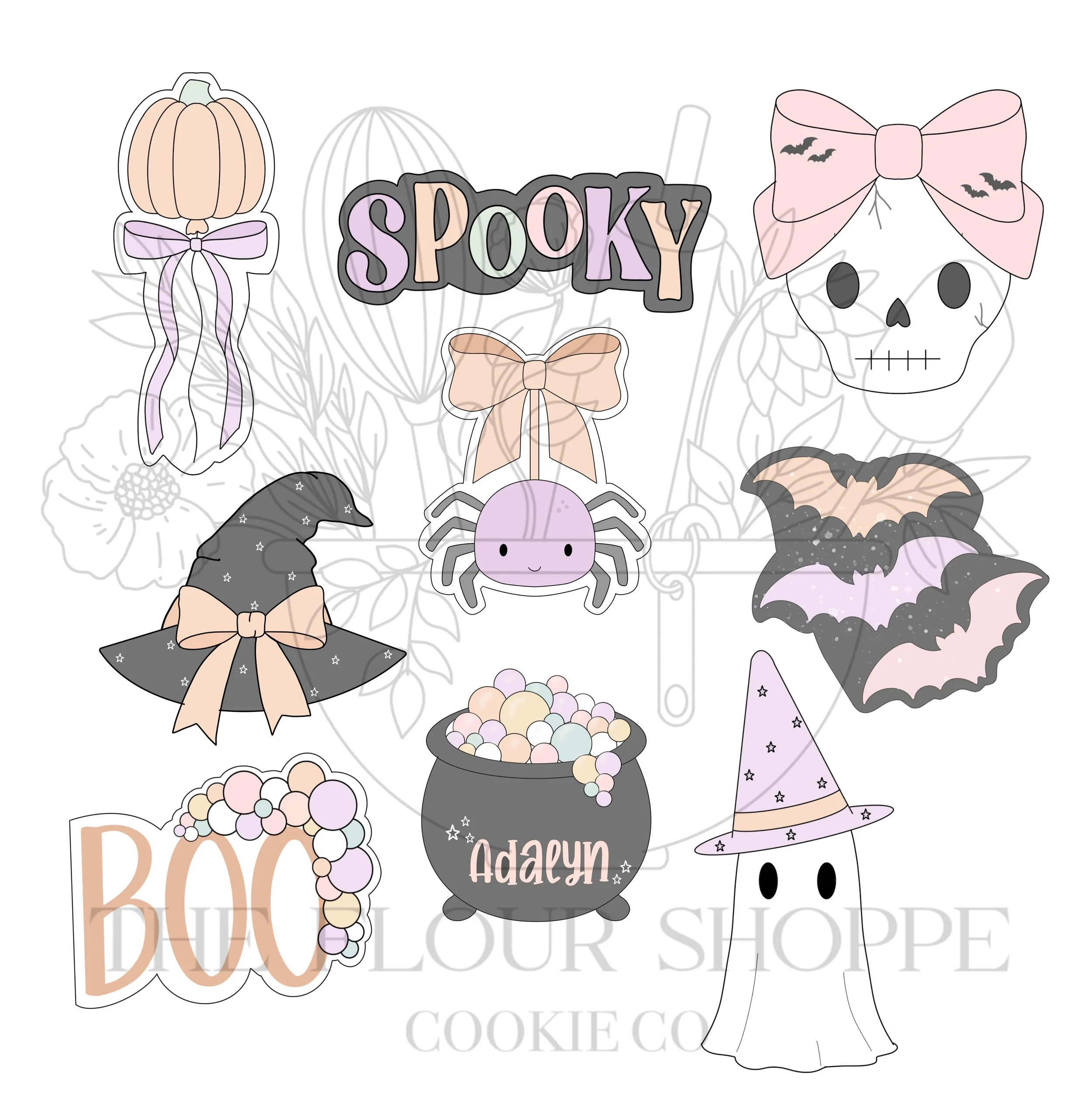 Spooky and Sweet, STL Set, Pumpkin, Halloween Birthday, Baby Shower, Boo Bash CCOTW