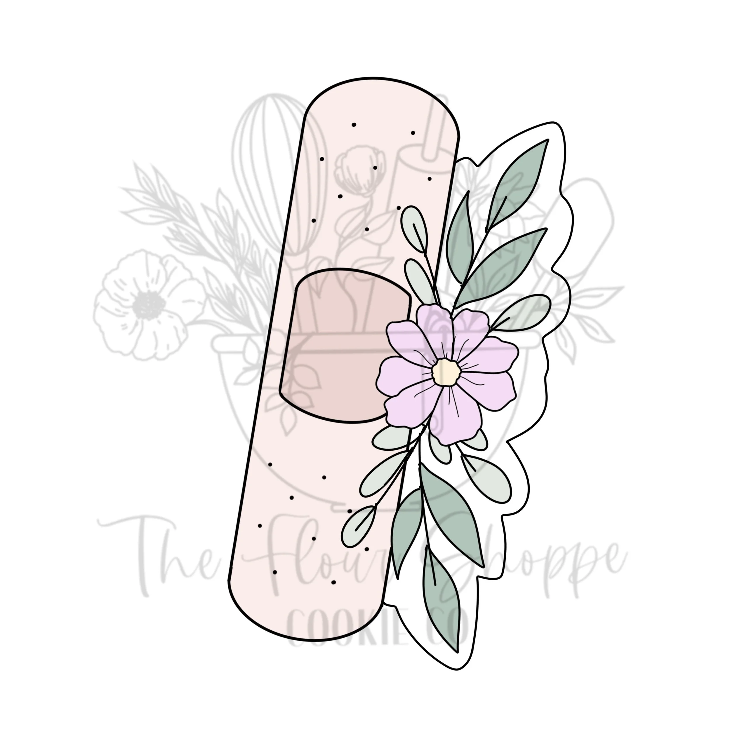 Bandage with Florals, Bandaid, Doctor, Hospital, Nurse, Cookie Cutter STL