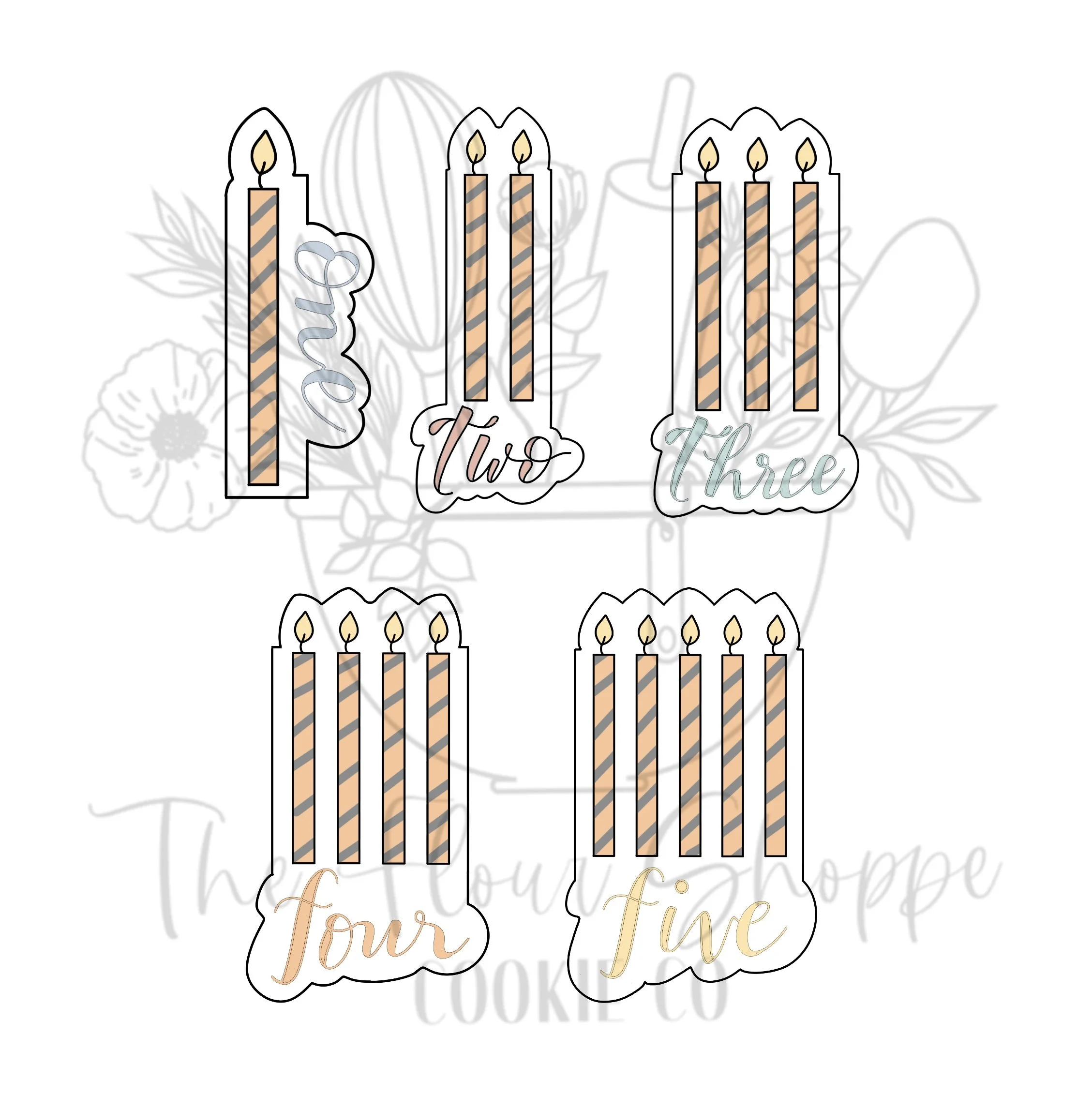Birthday Candles Cookie Cutter Set STLs