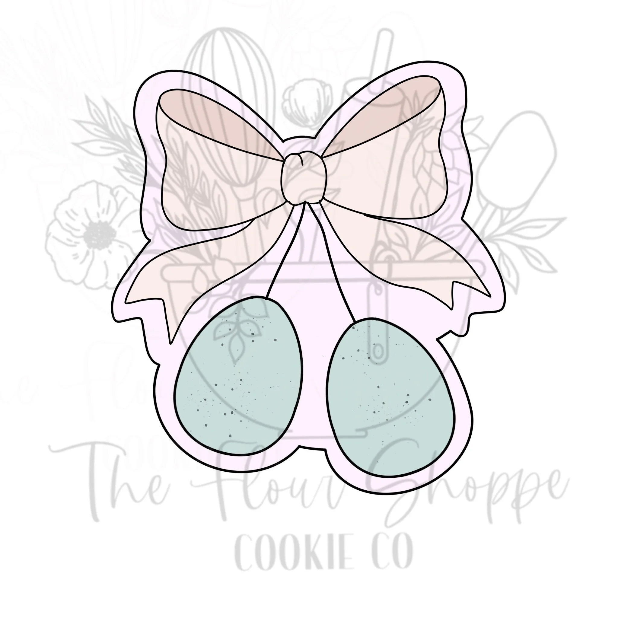 Bow with Eggs Cookie Cutter STL