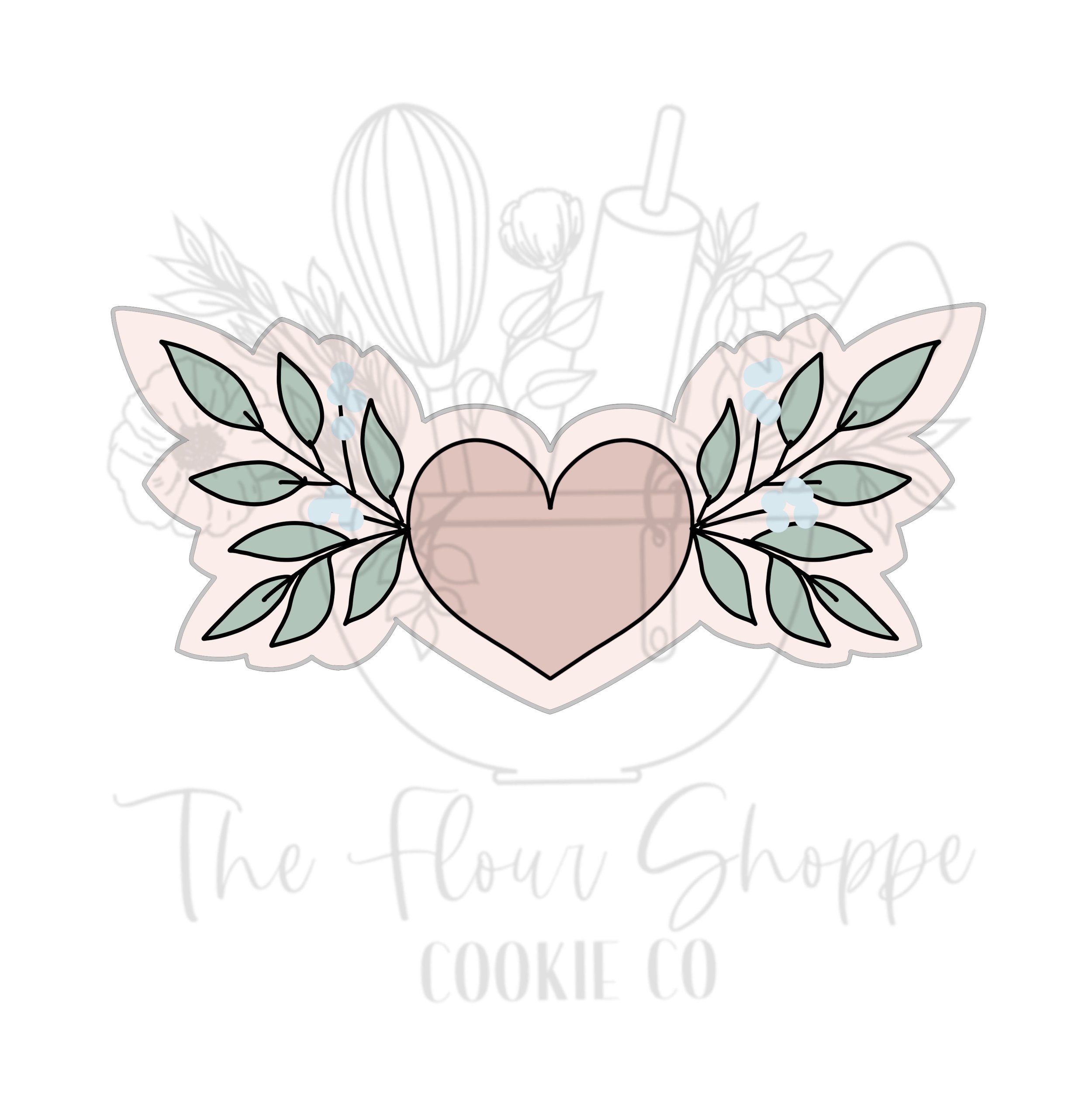 Heart with Greenry Cookie Cutter STL