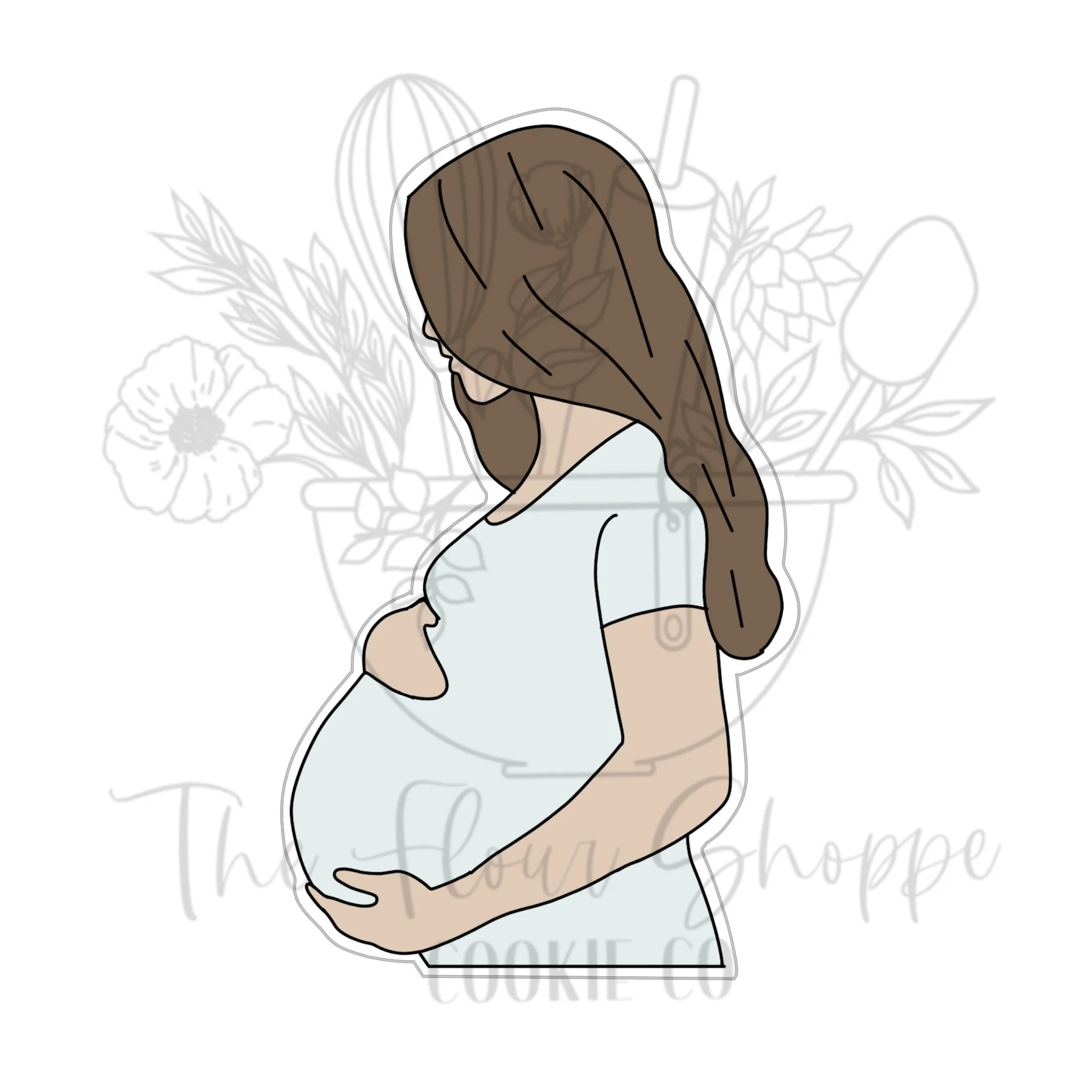 Pregnant Mama 1, Cookie Cutter STL